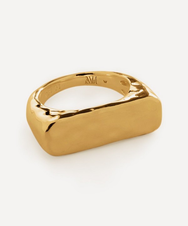 Monica Vinader - 18ct Gold-Plated Vermeil Silver Havana Signet Ring