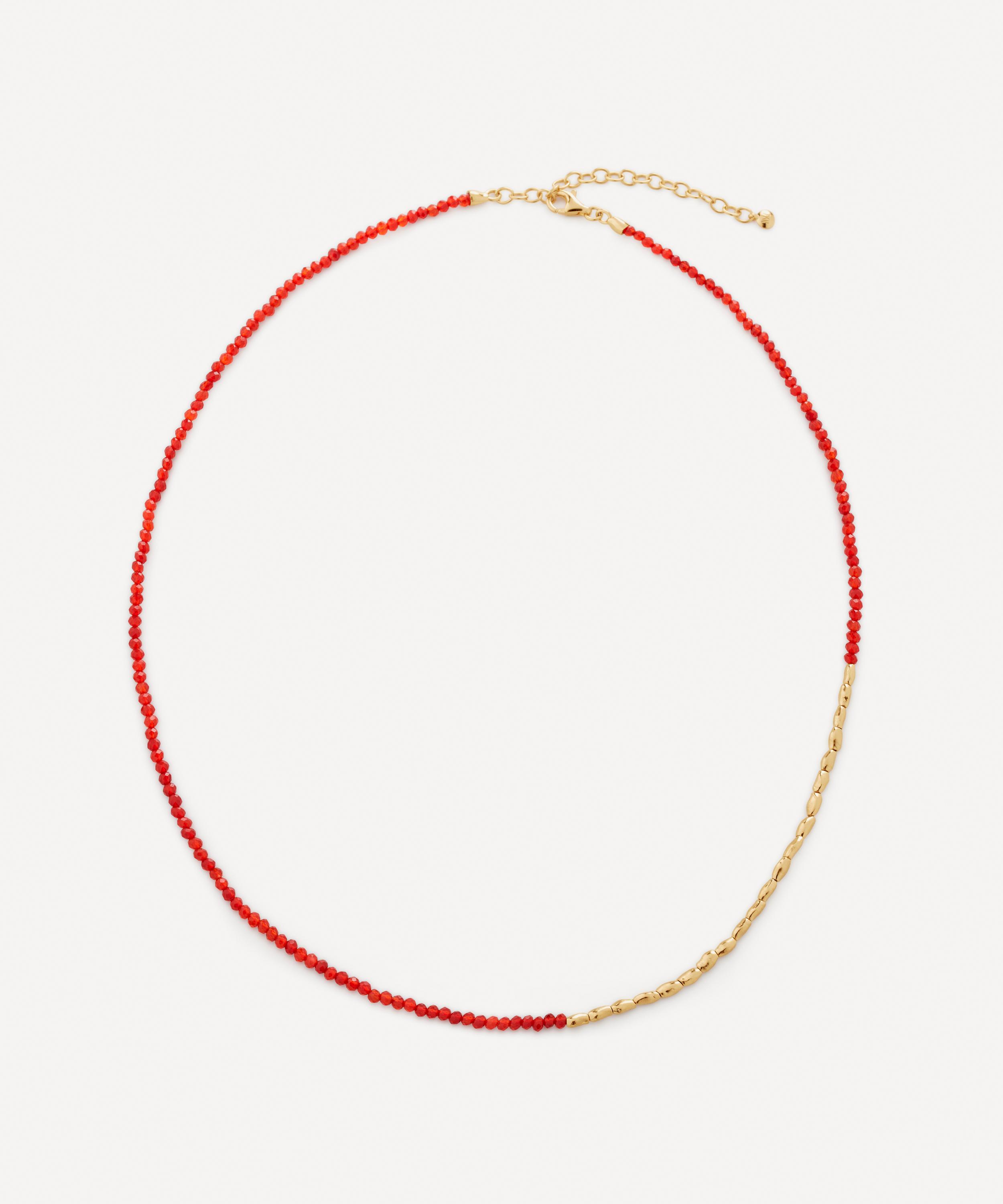 Monica Vinader - 18ct Gold-Plated Vermeil Silver Mini Nugget Gemstone Beaded Necklace image number 0