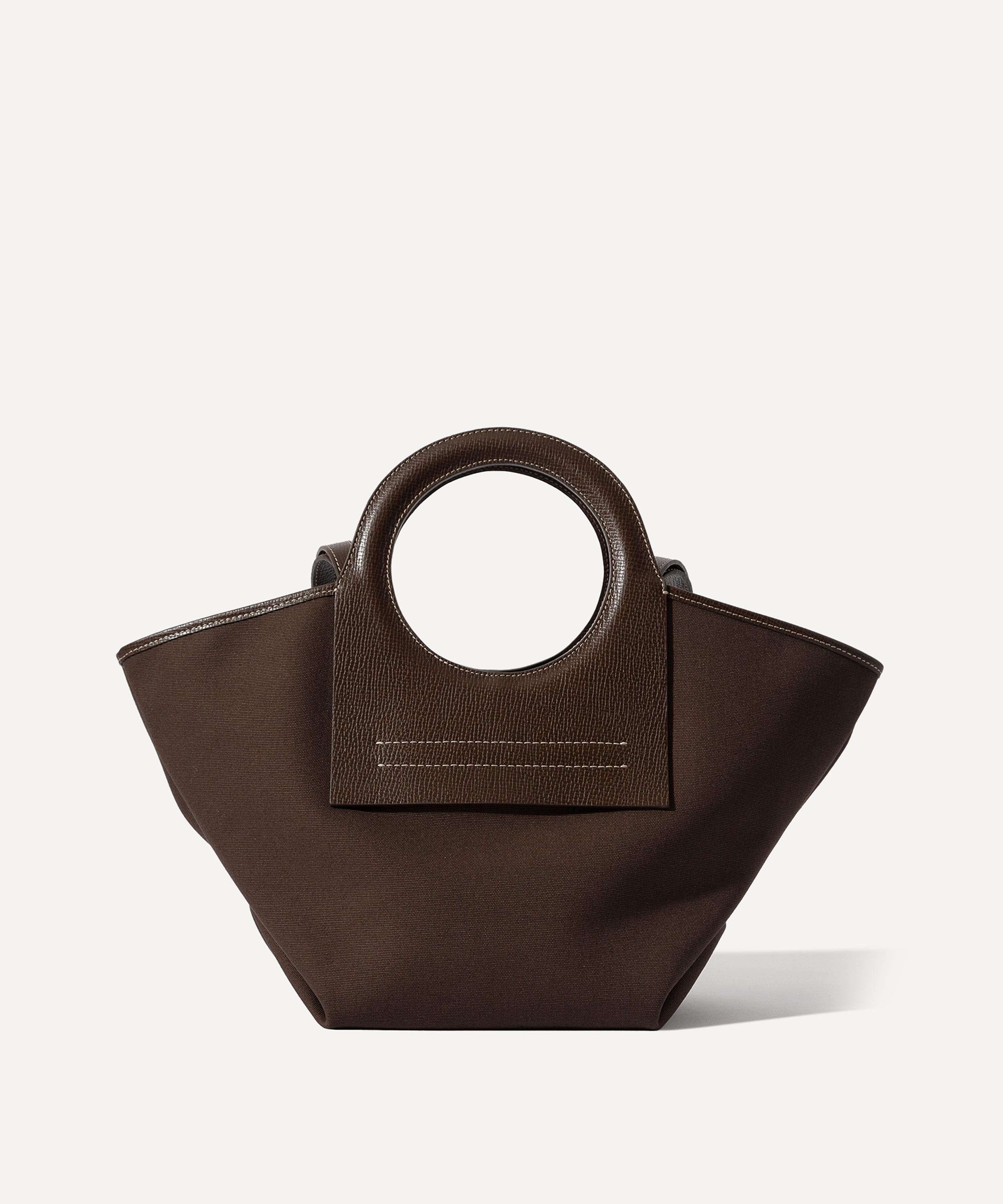 HEREU Encant Caged Leather & Canvas Tote Bag