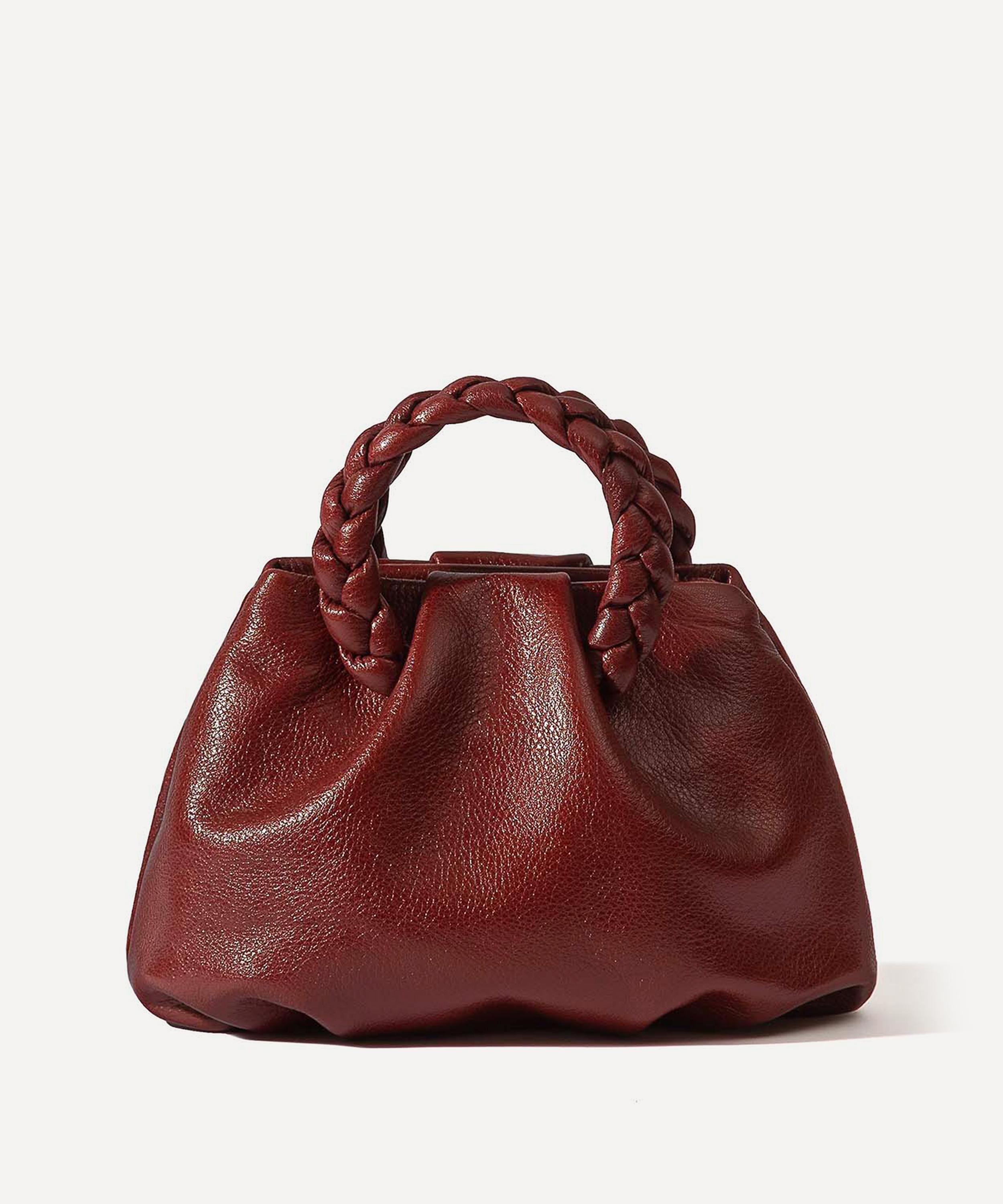 HEREU Bombon Braided Leather Top-Handle Bag