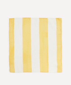 Summerill & Bishop - Lemon Yellow Stripe Linen Napkins Set of Two image number 1