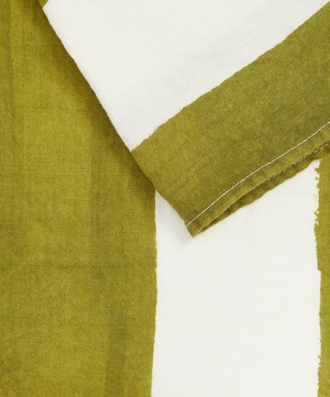 Summerill & Bishop - Avocado Green Stripe 50x50cm Linen Napkins Set of Two image number 2