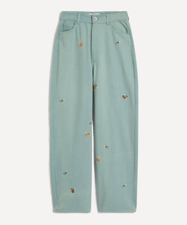 YMC - Papa Indigo Bleached Embroidered Jeans
