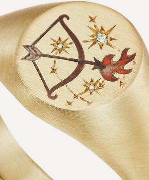 Cece Jewellery - 18ct Gold Star Sign Sagittarius Signet Ring image number 3