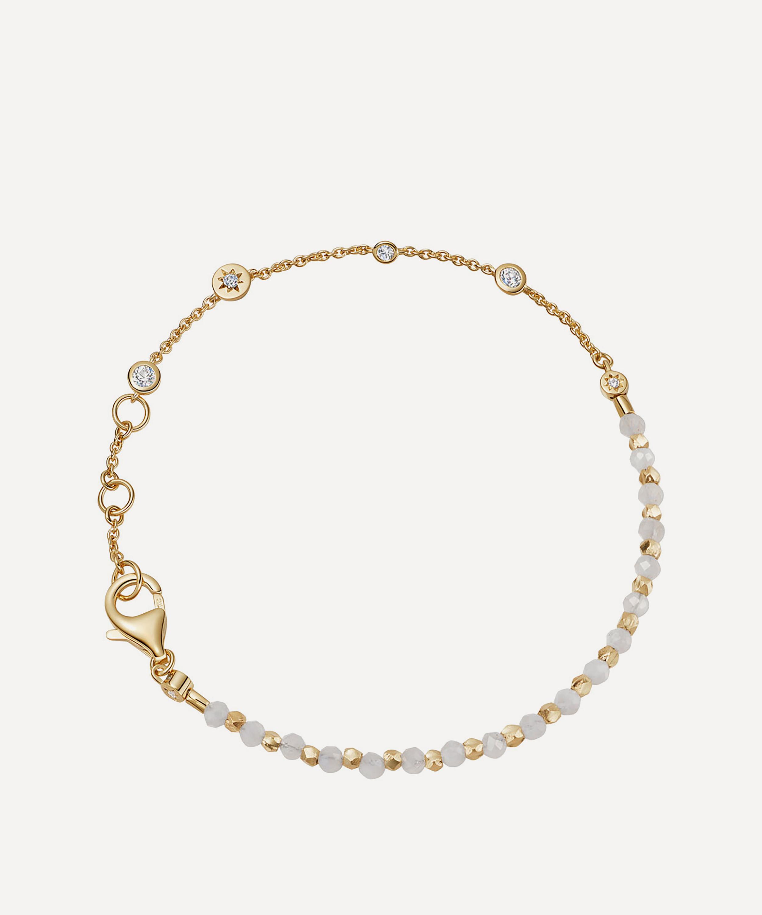 Astley Clarke - 18ct Gold Plated Vermeil Silver North Star and Mini Biography Rainbow Moonstone Bracelet image number 0