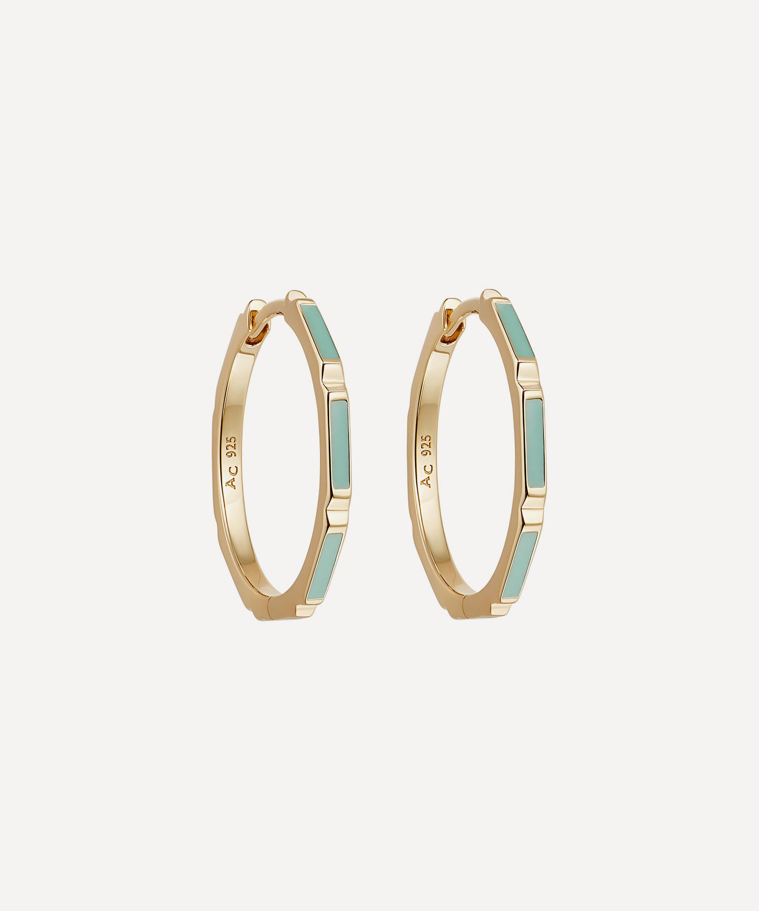 Astley Clarke - 18ct Gold Plated Vermeil Silver Aubar Enamel Hoop Earrings image number 0