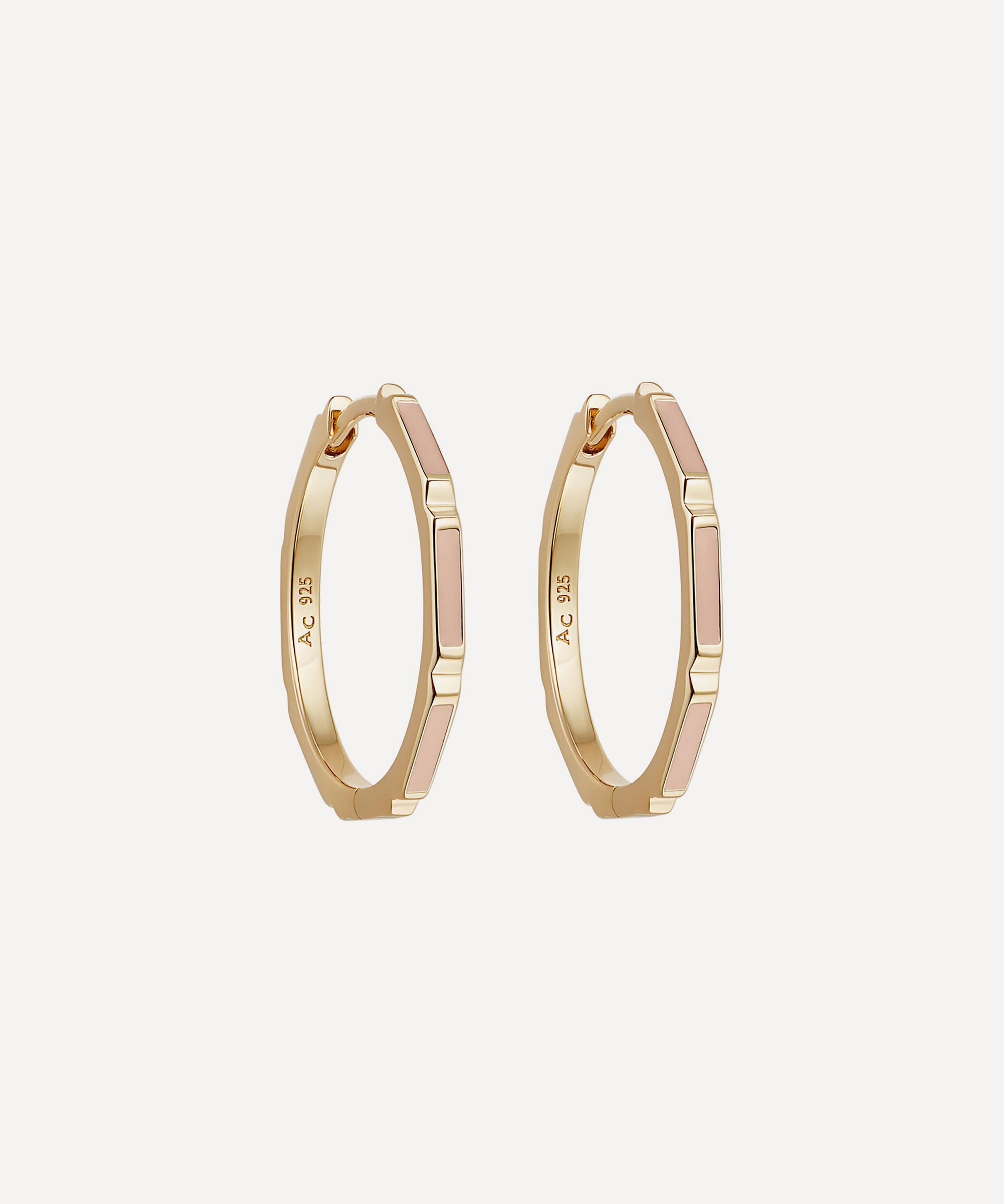 Astley Clarke - 18ct Gold Plated Vermeil Silver Aubar Enamel Hoop Earrings image number 0