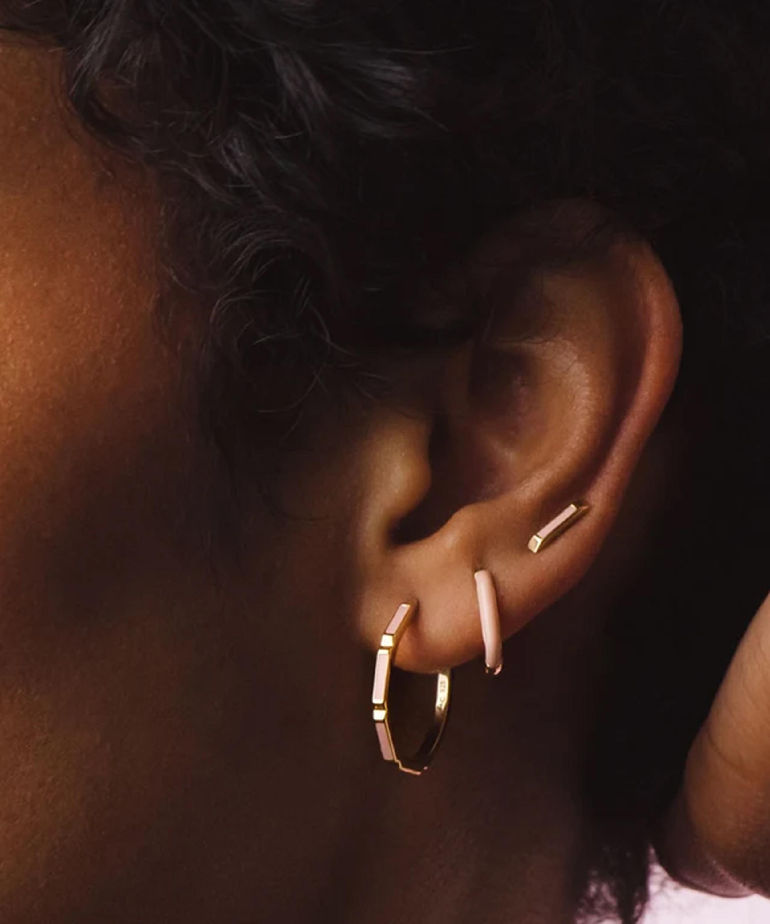 Astley Clarke - 18ct Gold Plated Vermeil Silver Aubar Enamel Hoop Earrings image number 1