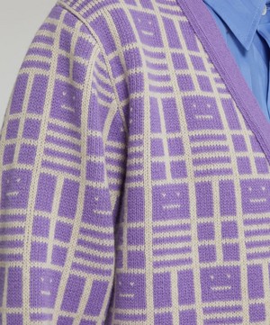 Acne Studios - Face Checkerboard Cardigan image number 4