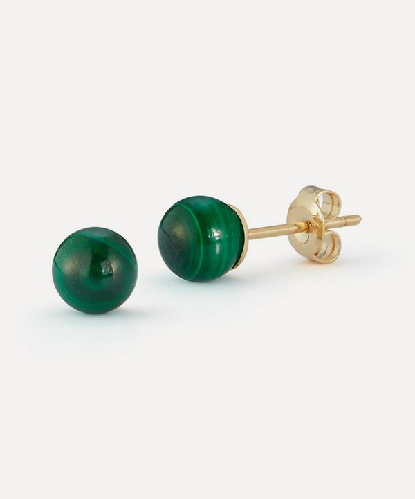 Mateo - 14ct Gold 6mm Malachite Stud Earrings image number null