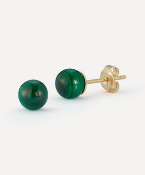 Mateo - 14ct Gold 6mm Malachite Stud Earrings image number 0