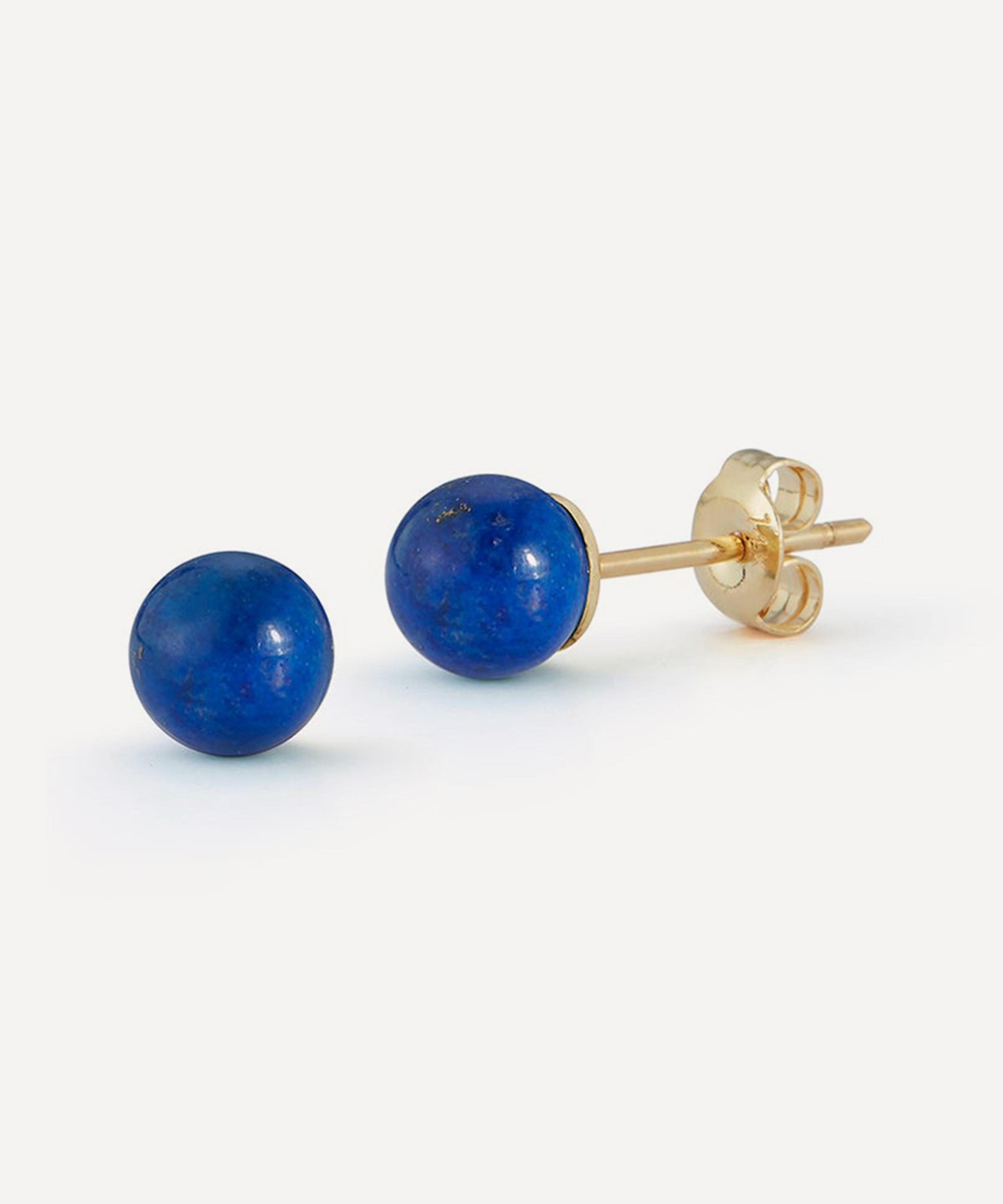 Mateo - 14ct Gold 6mm Lapis Lazuli Stud Earrings
