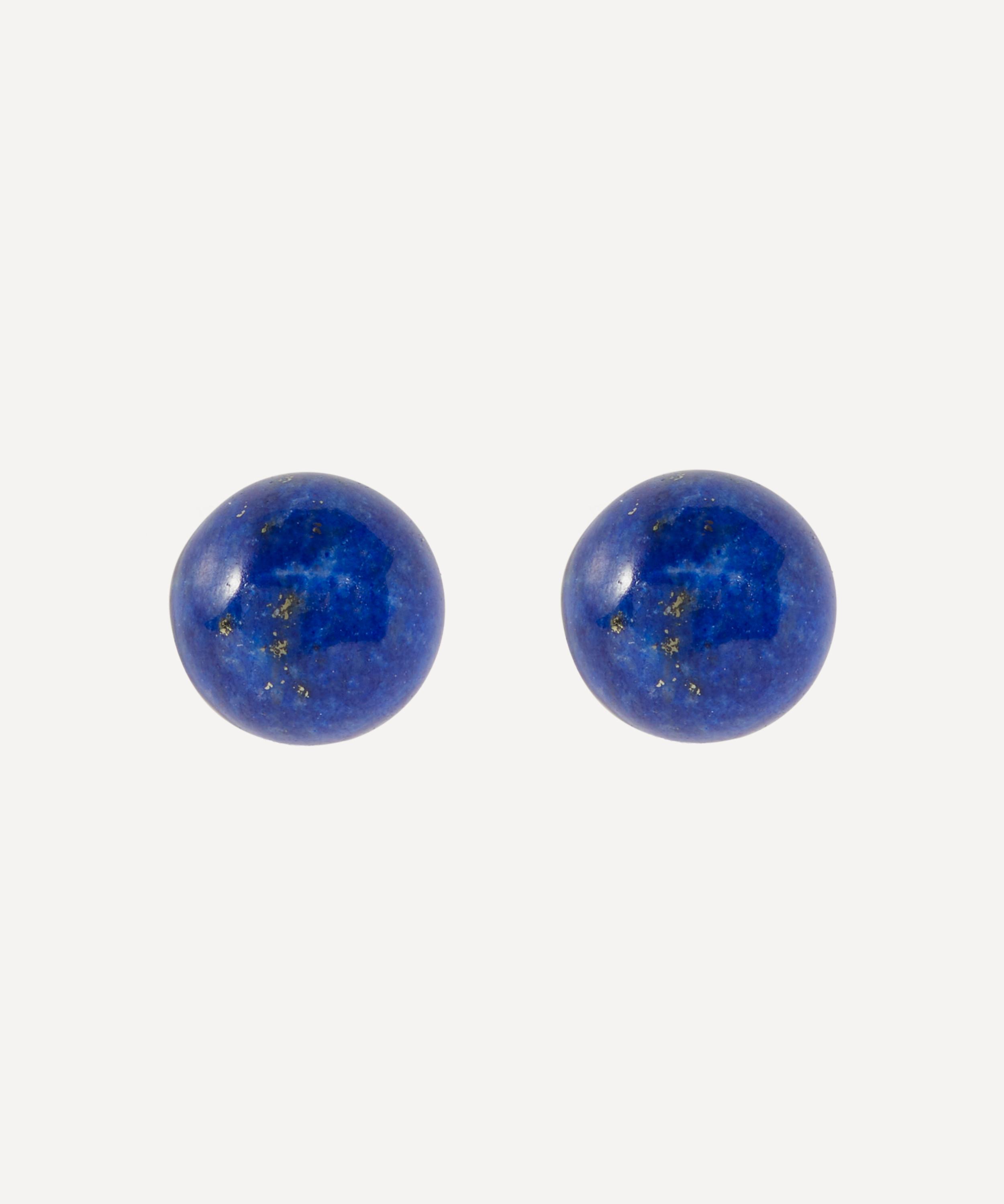Mateo - 14ct Gold 6mm Lapis Lazuli Stud Earrings image number 0