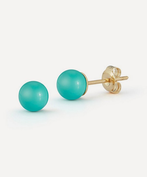 Mateo - 14ct Gold 6mm Turquoise Stud Earrings image number null