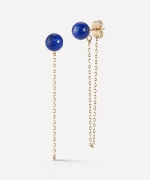 14ct Gold Lapis Lazuli Chain Stud Earrings