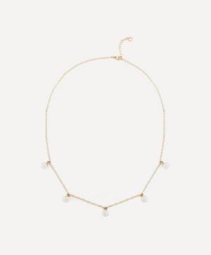Mateo - 14ct Gold Five Point Pearl Chain Necklace image number 0