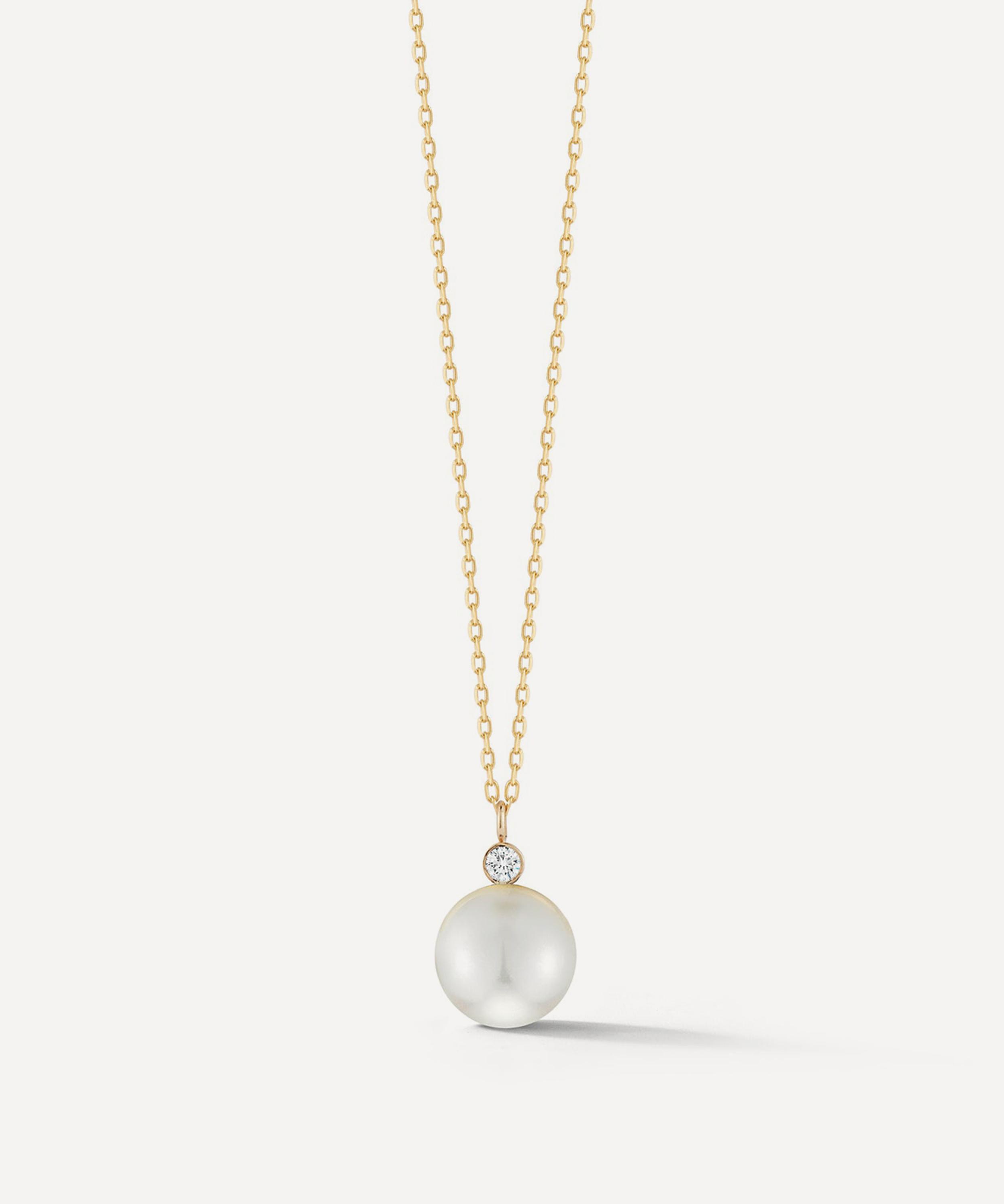 Mateo - 14ct Gold Pearl and Diamond Dot Pendant Necklace