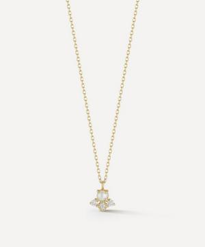 Mateo - 14ct Gold The Little Things Pearl and Diamond Pendant Necklace image number 0