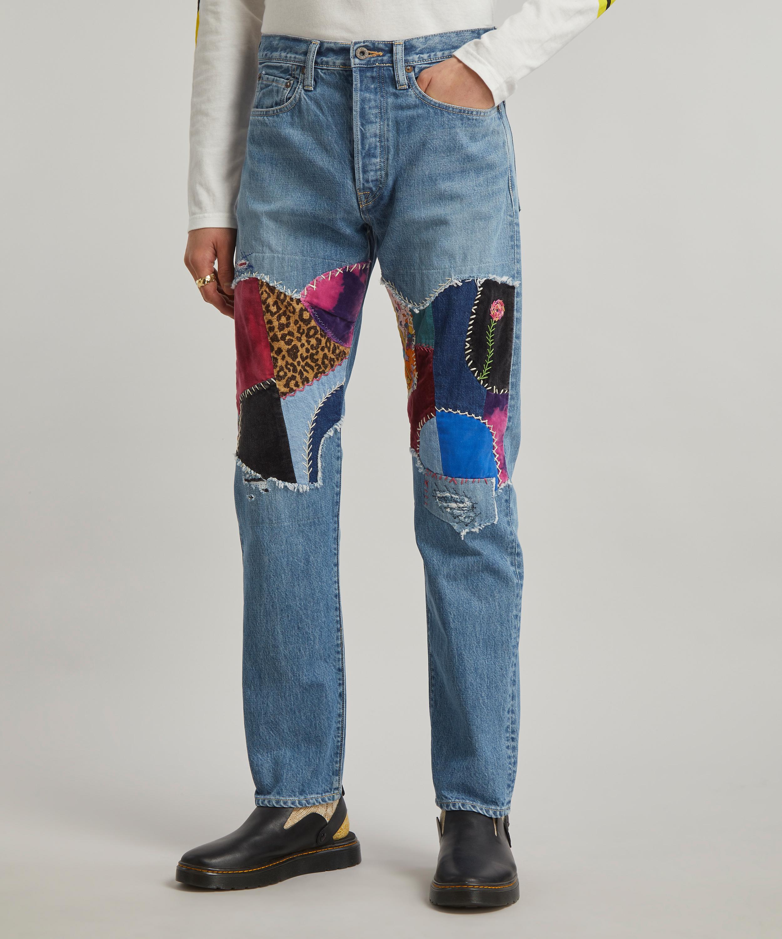 Kapital Monkey Cisco Straight-Leg Patchwork Jeans