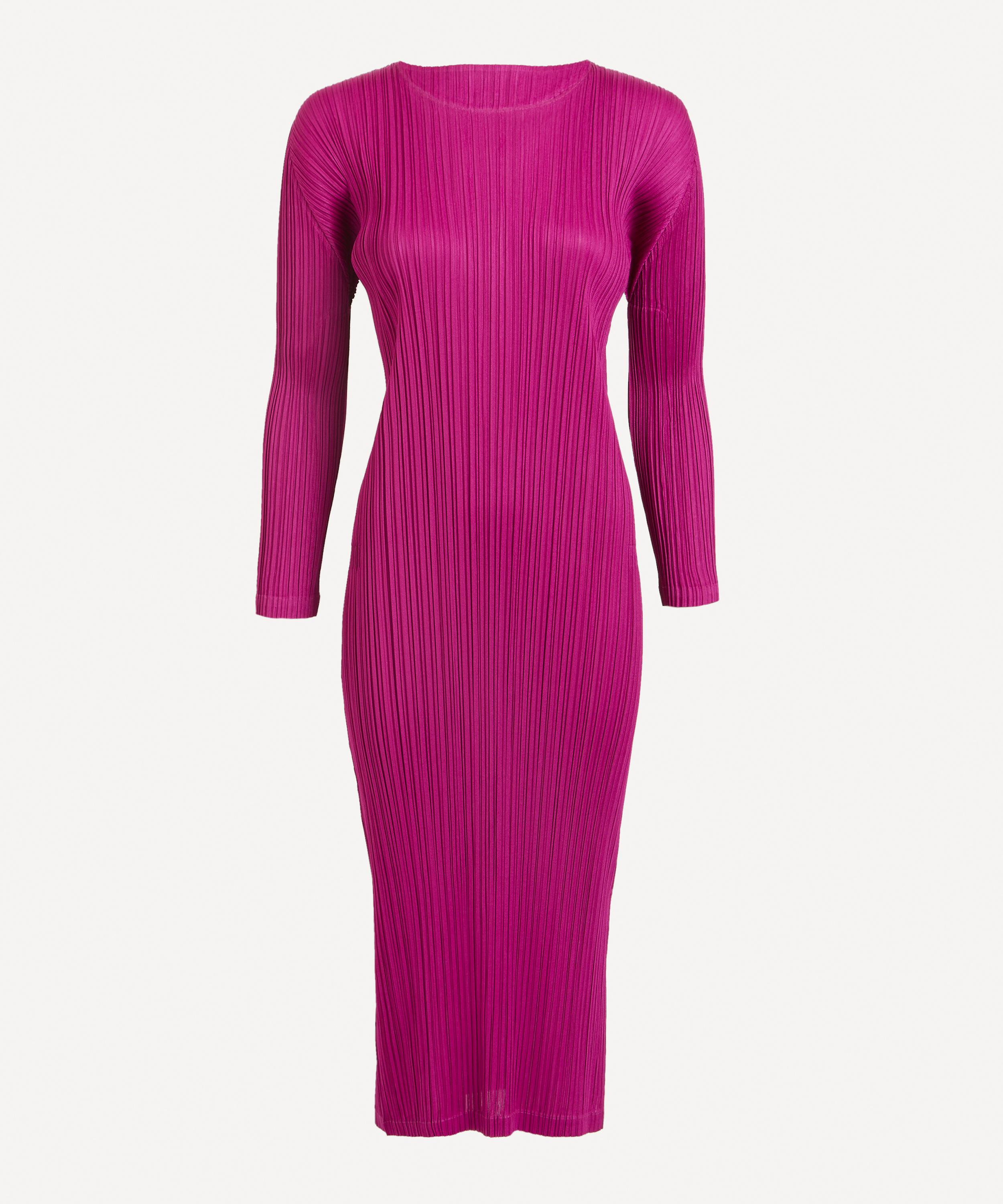 Pleats Please Issey Miyake Forward Two Pleated Long-Sleeve Dress