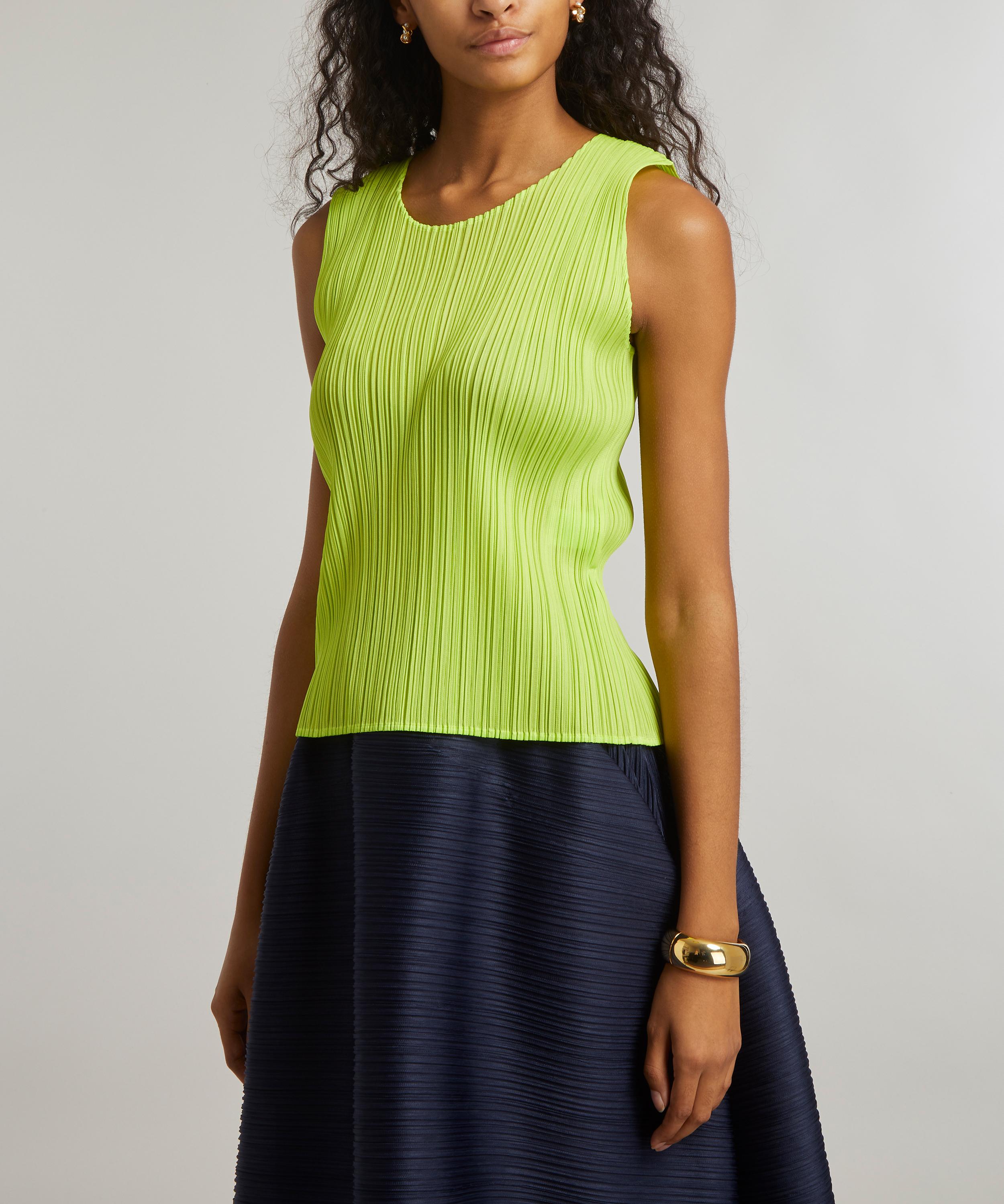 Pleats Please Issey Miyake New Colourful Basics Scoop-Neck Top