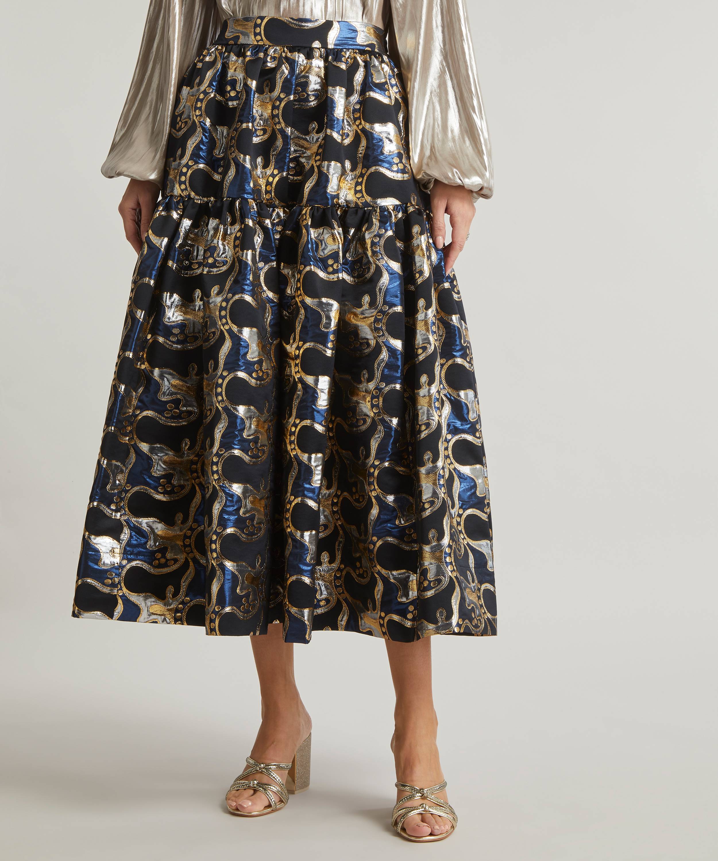 La DoubleJ Oscar Spritz Blu Jacquard Skirt | Liberty