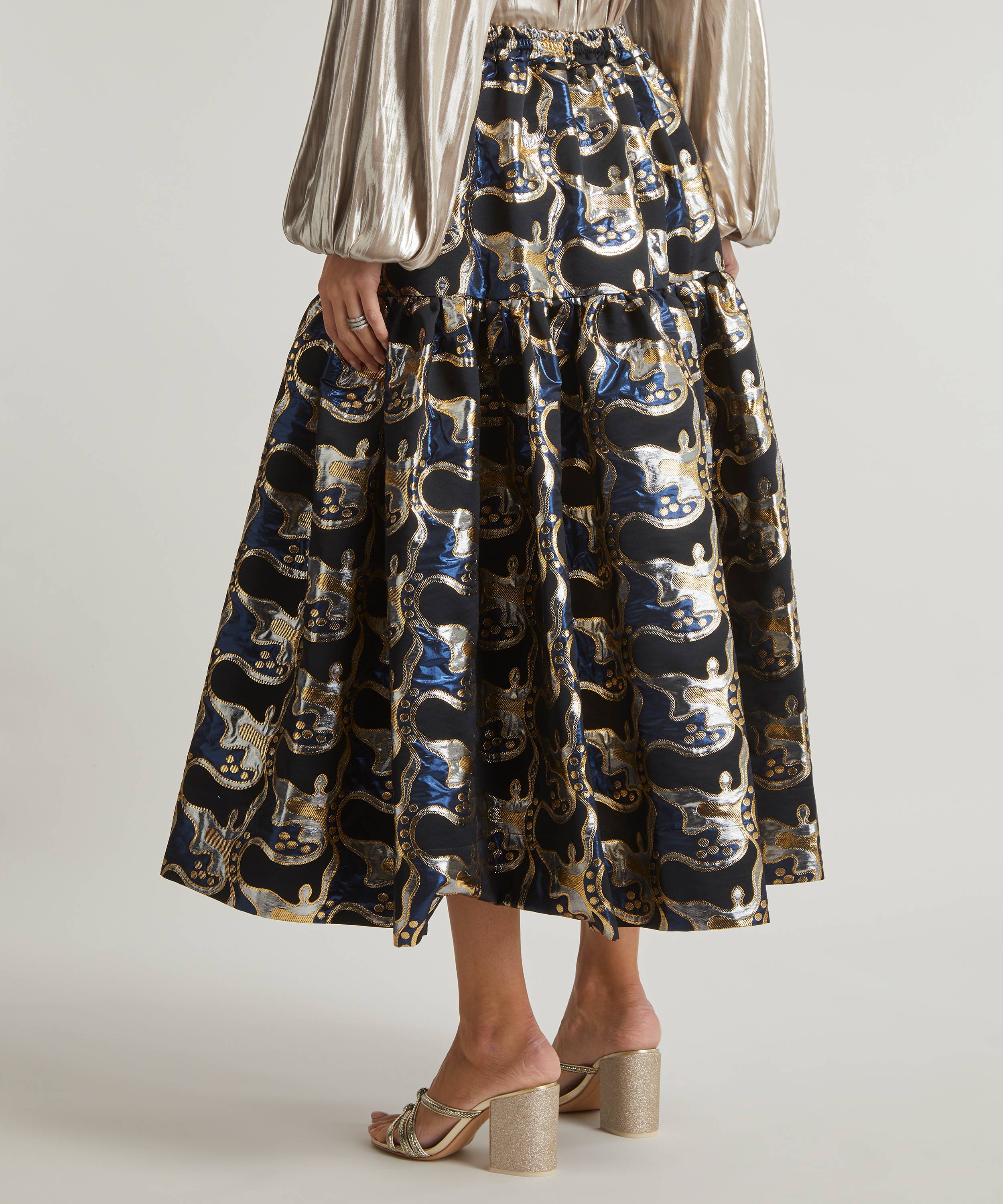 La DoubleJ Oscar Spritz Blu Jacquard Skirt | Liberty