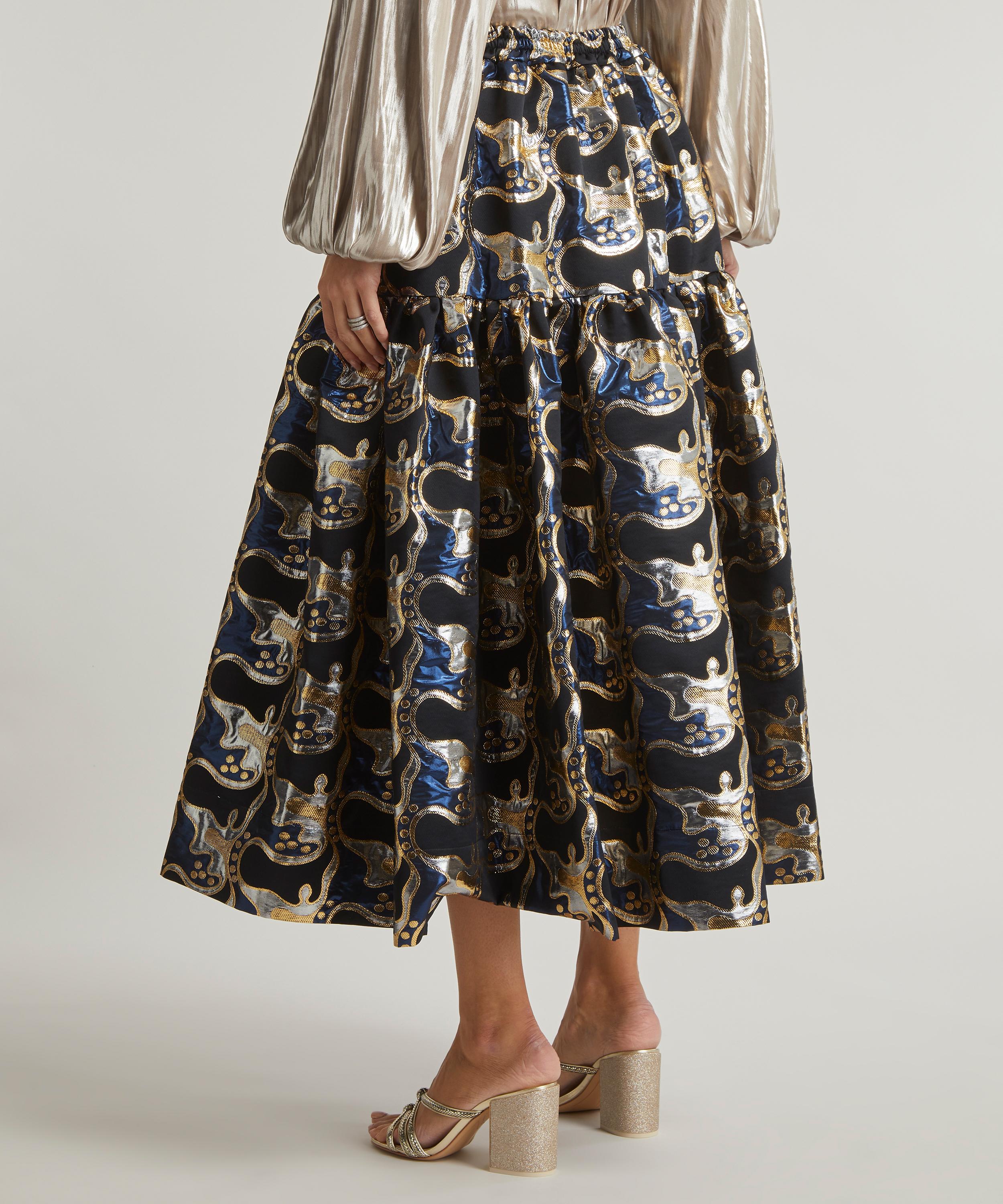 La DoubleJ - Oscar Spritz Blu Jacquard Skirt image number 3