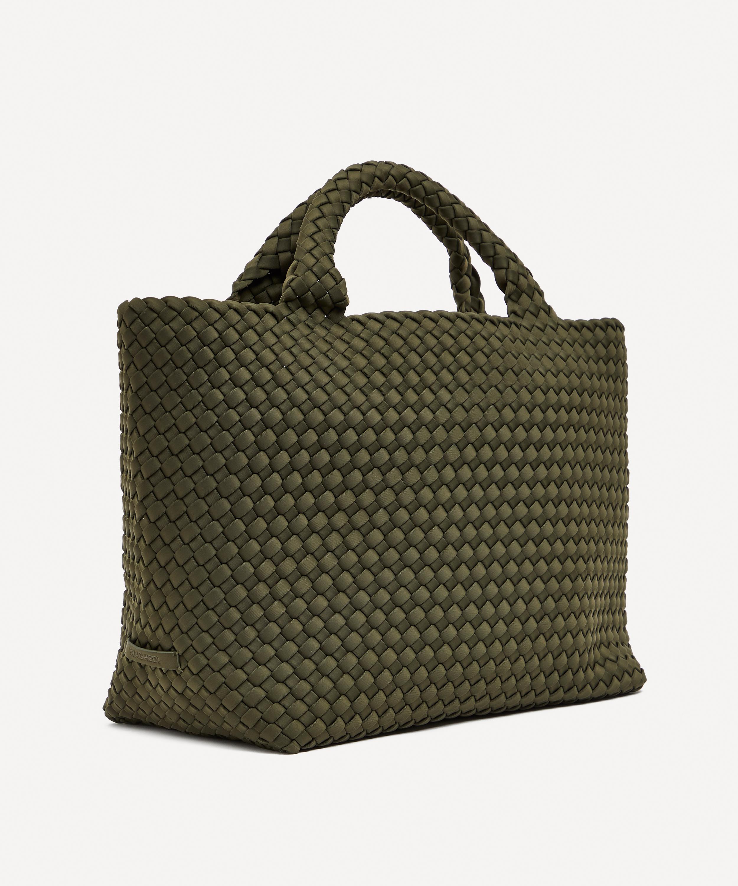 St. Barths Medium Olive Green Woven Handbag