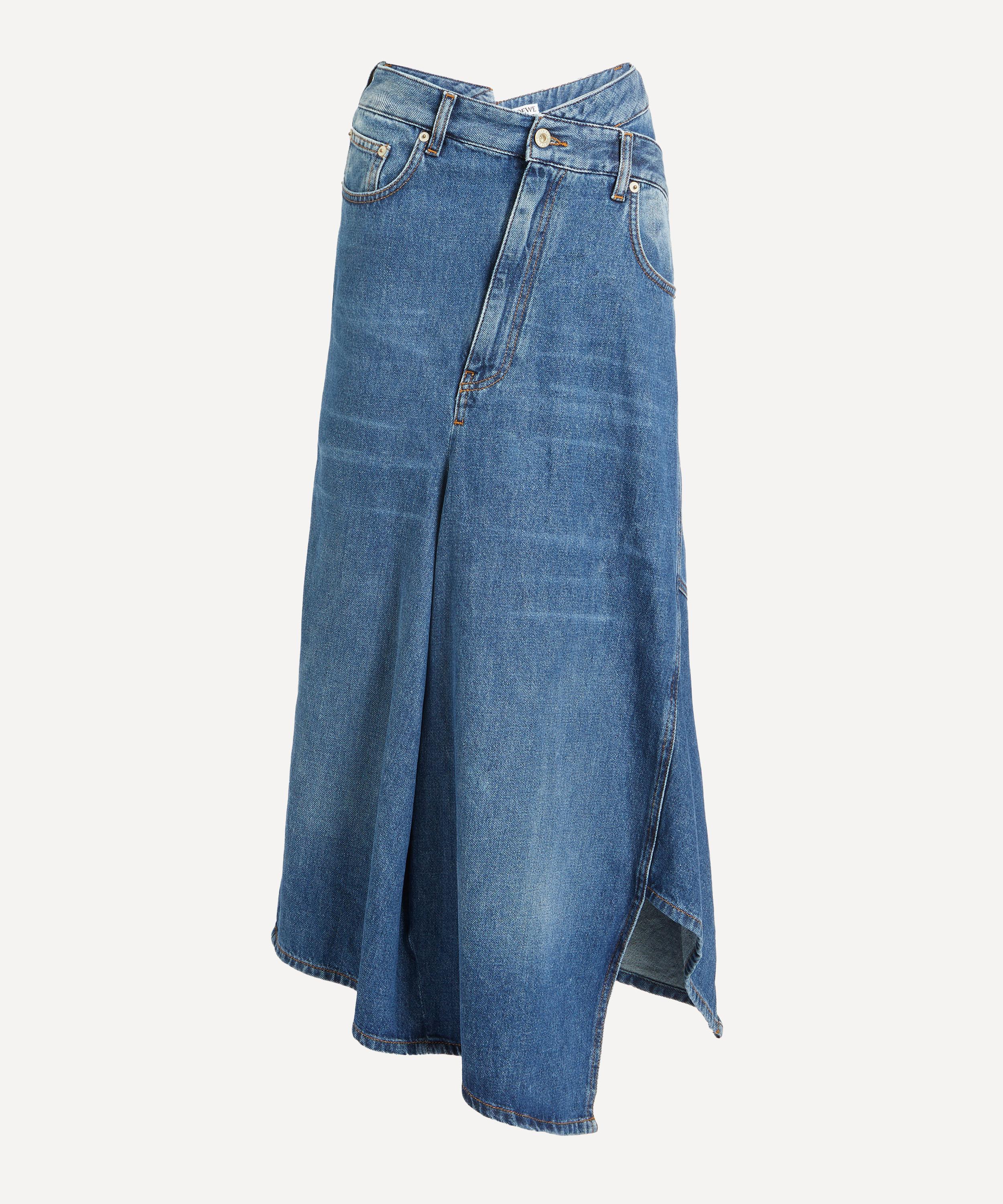 Loewe Deconstructed Denim Midi-Skirt | Liberty