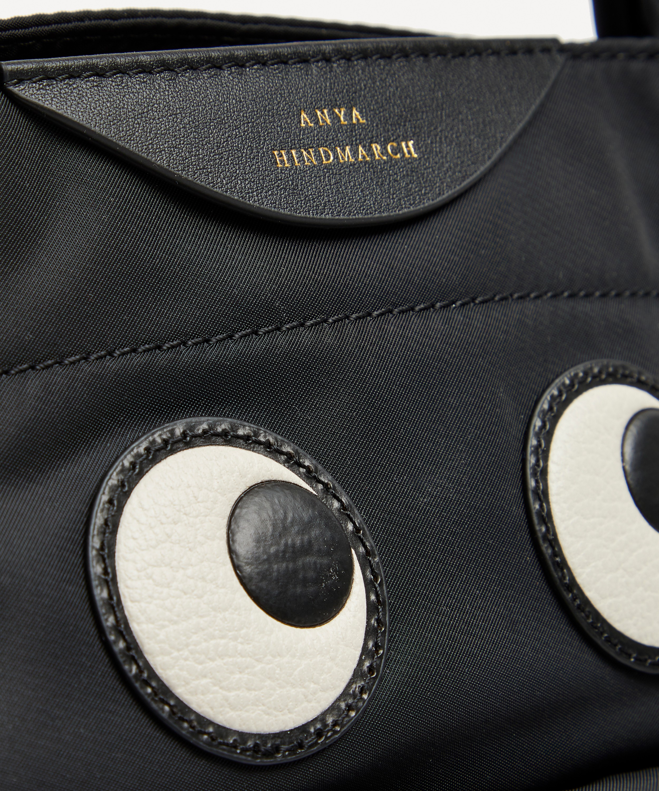 Anya Hindmarch - Leather-Trim Recycled-nylon Cross-body Bag - Womens - Black