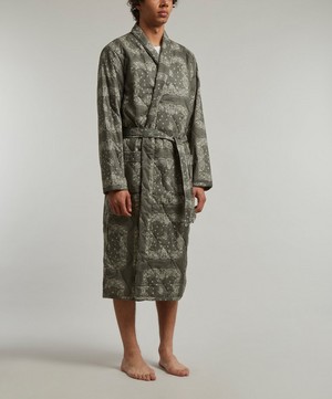 Desmond & Dempsey - Bandana Print Quilted Robe image number 2