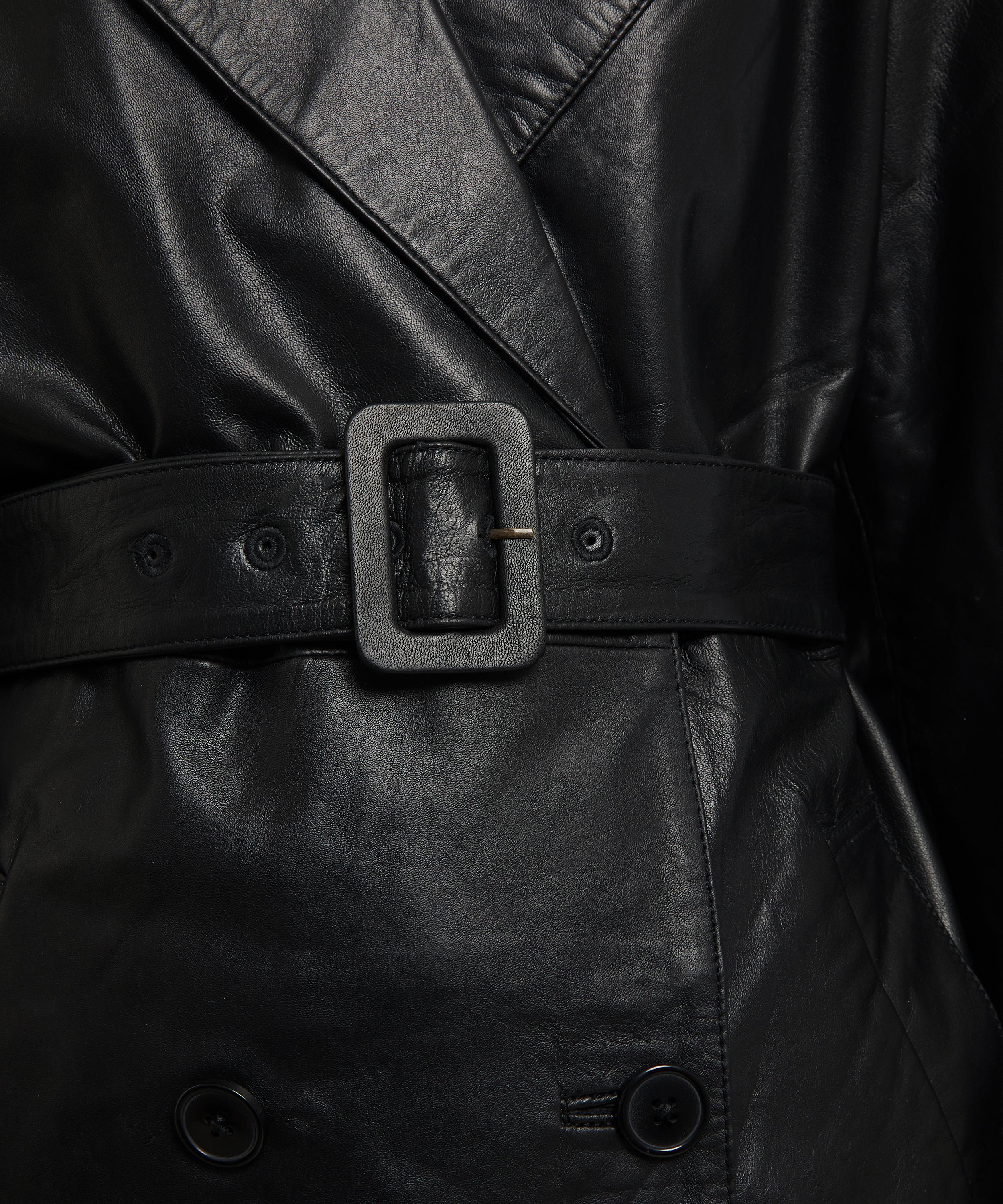 Aligne - Gens Leather Trench Coat image number 4