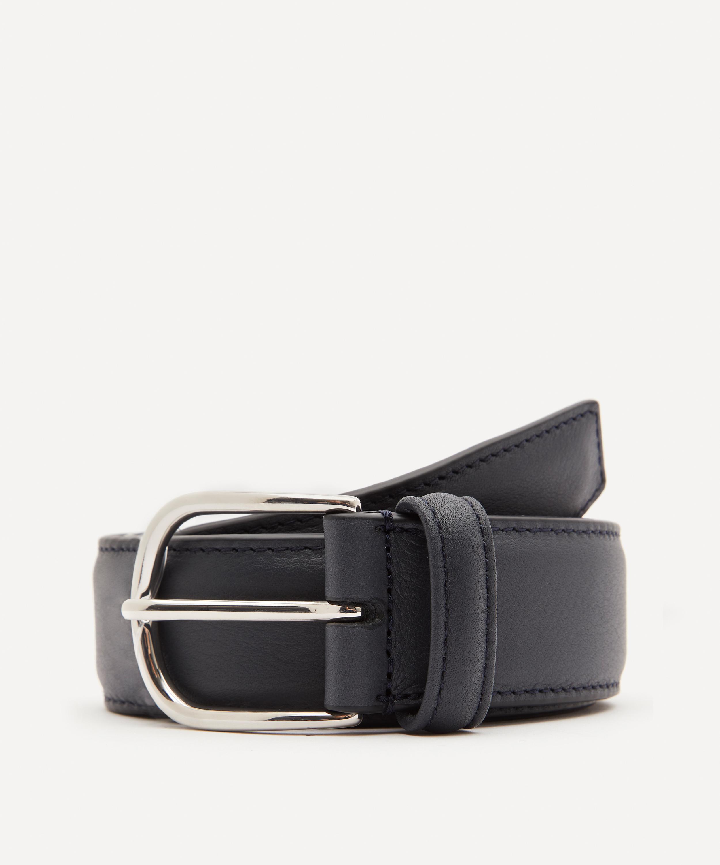 Anderson's Belt Leather-Trimmed Woven Black