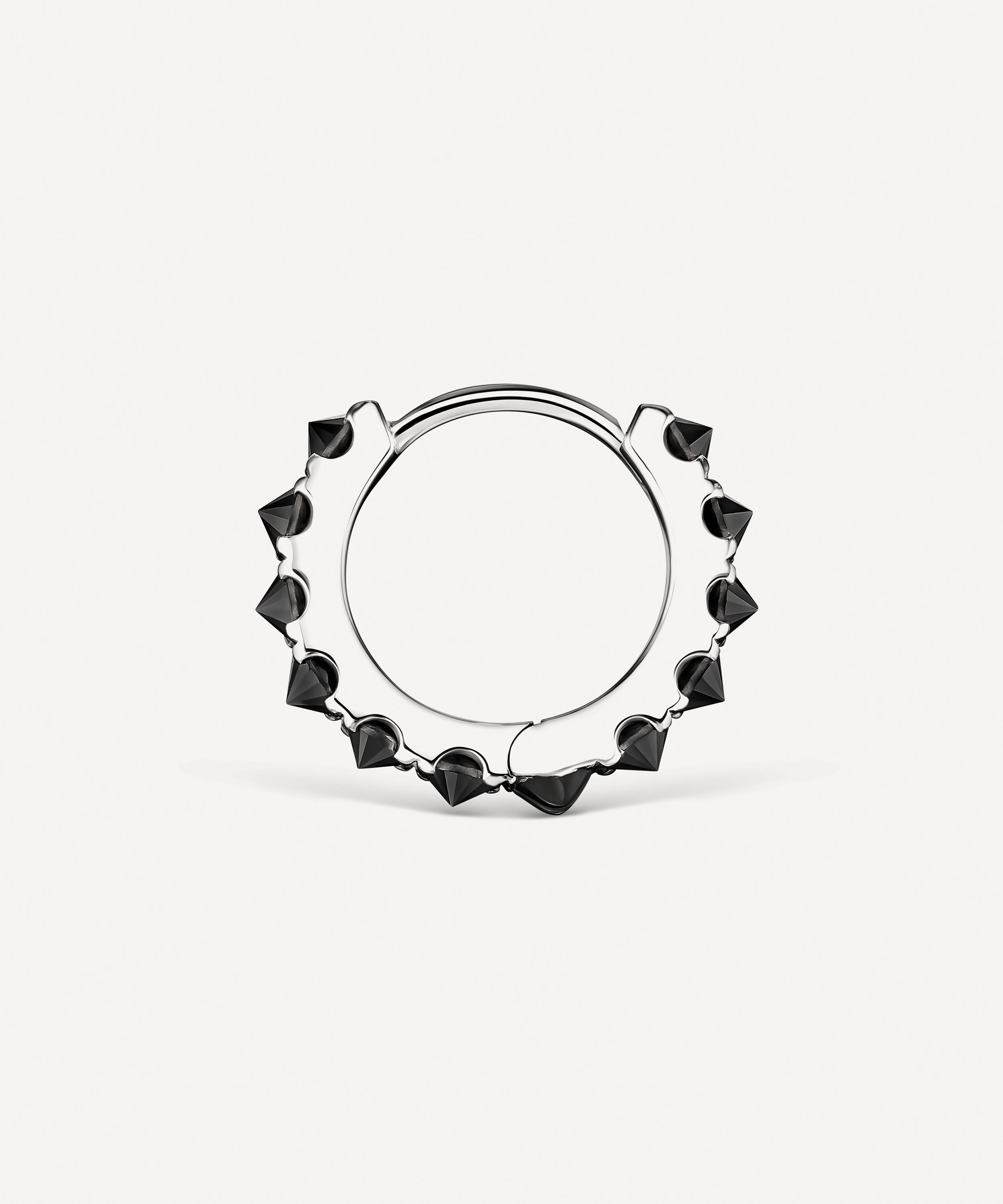 Maria Tash - 18ct White Gold Black Diamond Eternity 8mm Hoop Earring image number 1