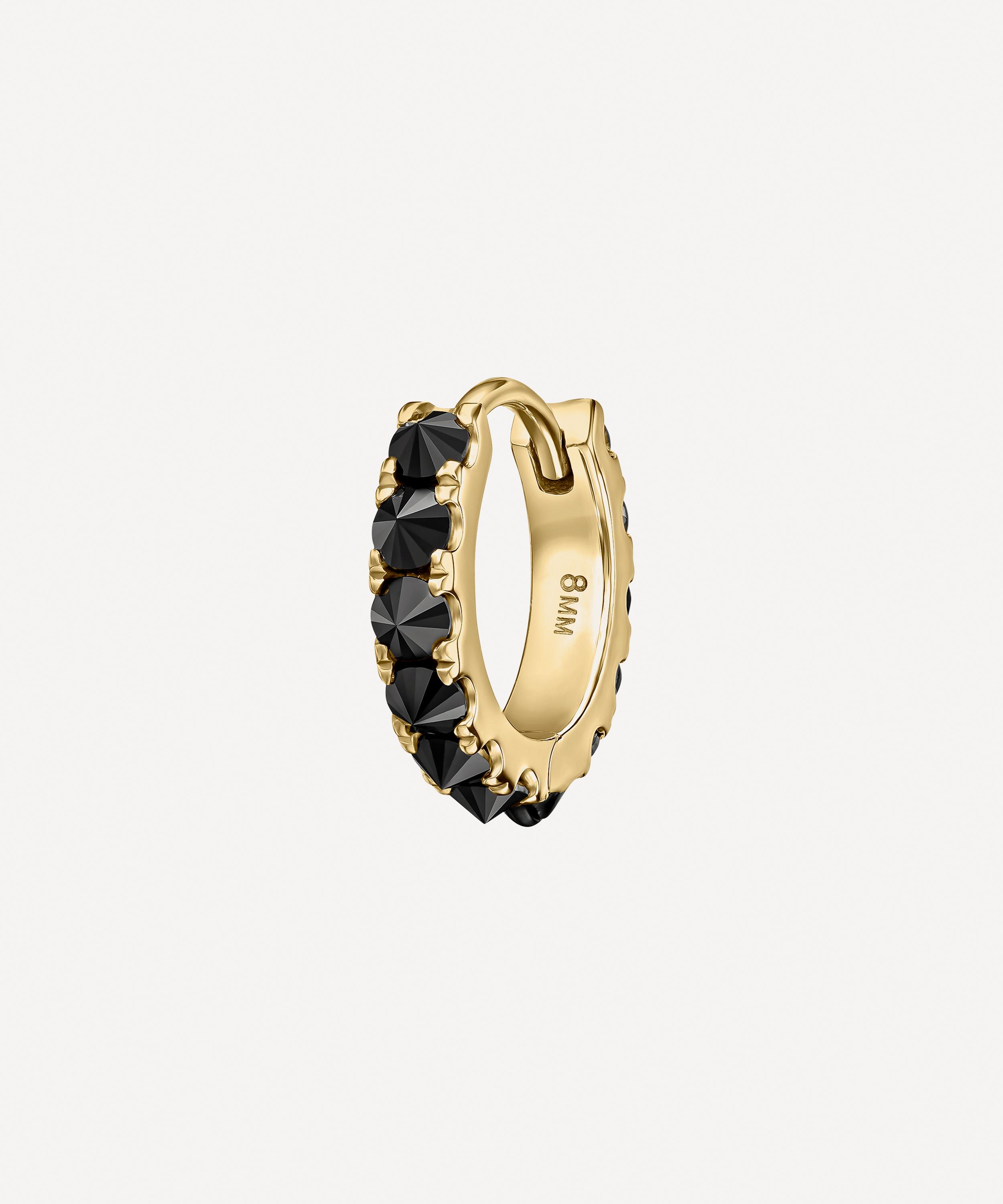 Maria Tash - 18ct Gold Black Diamond Eternity 8mm Hoop Earring image number 0