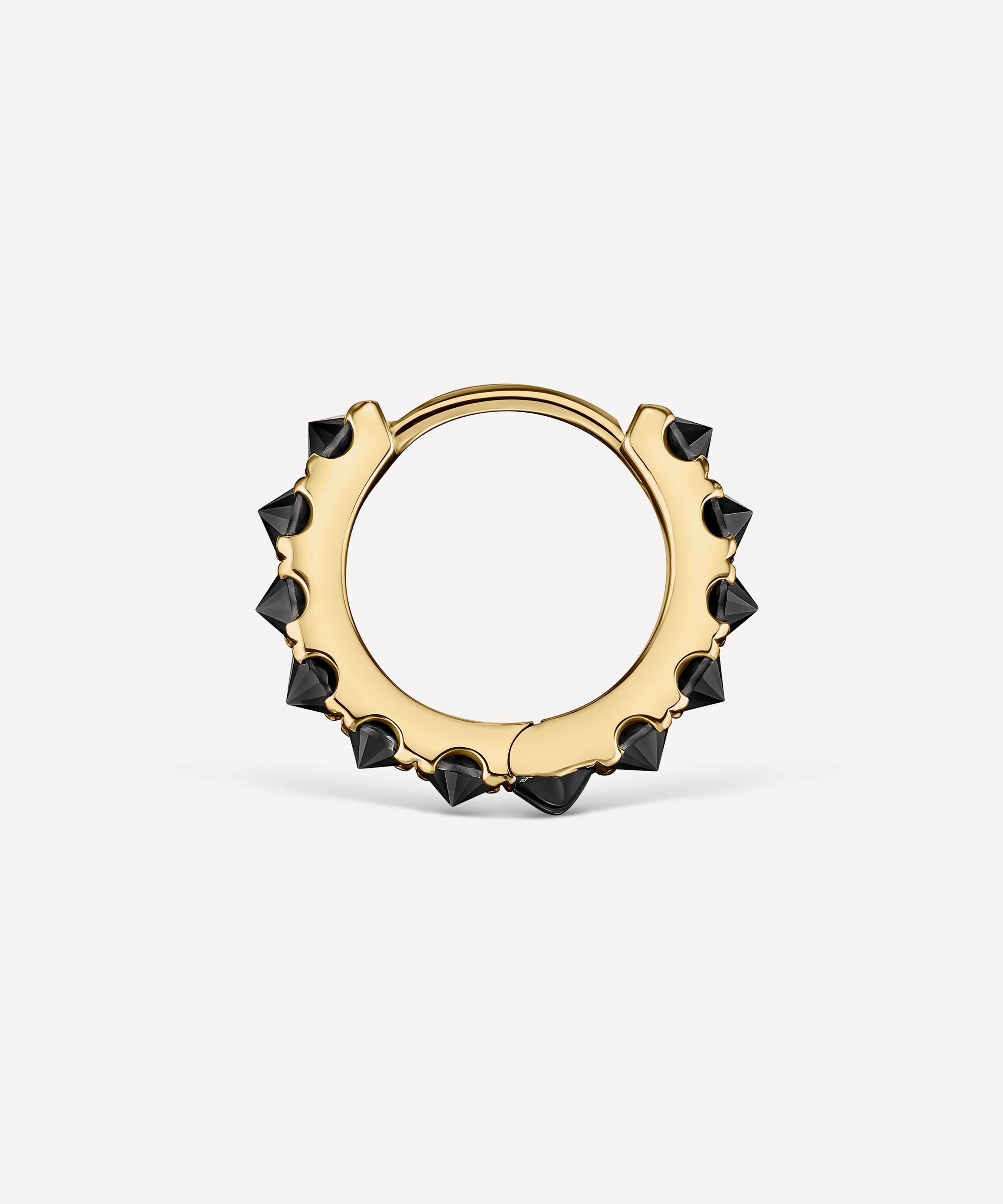 Maria Tash - 18ct Gold Black Diamond Eternity 8mm Hoop Earring image number 1