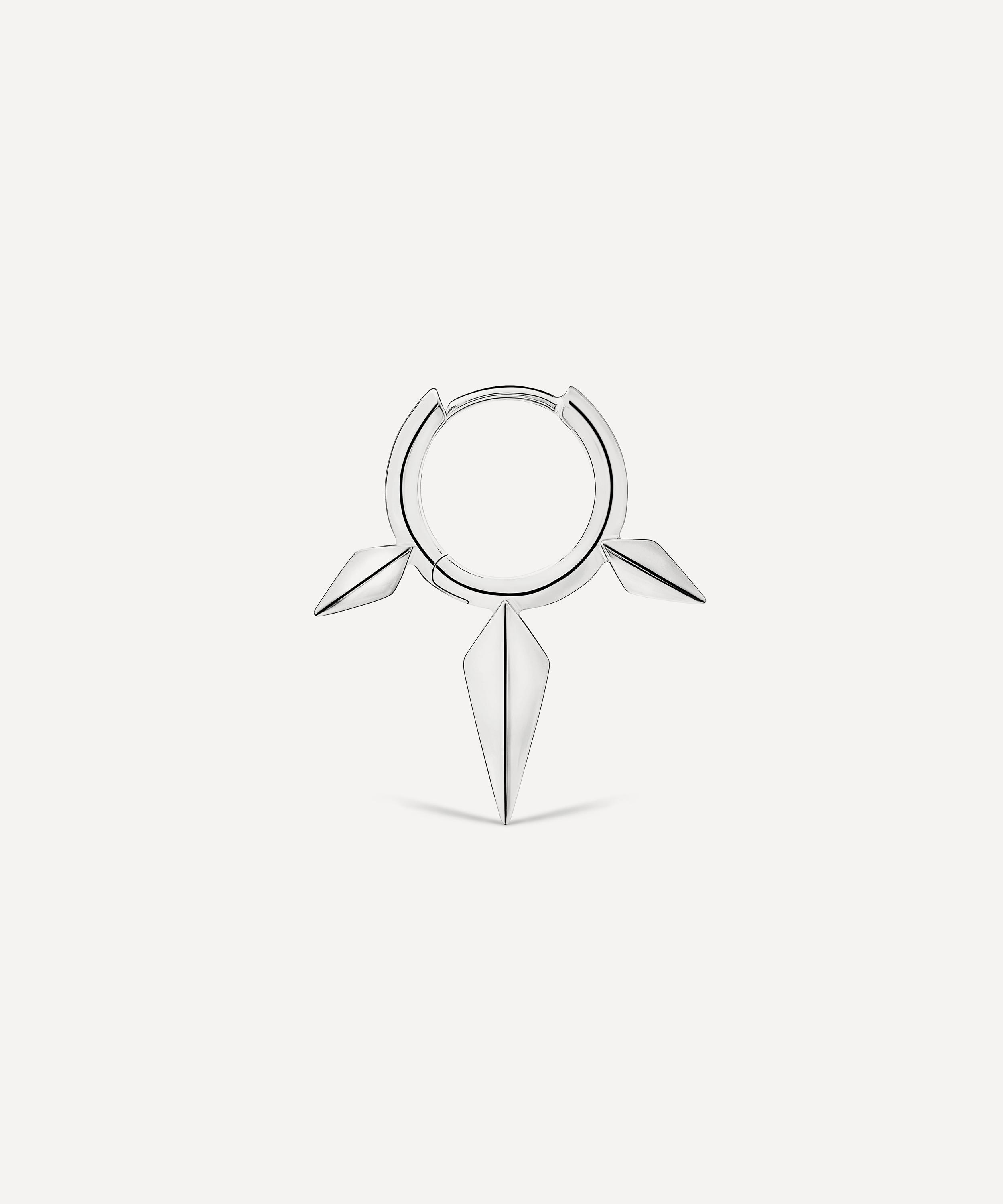 Maria Tash - 14ct 8mm Faceted Triple Long Spike Hoop Earring image number 1