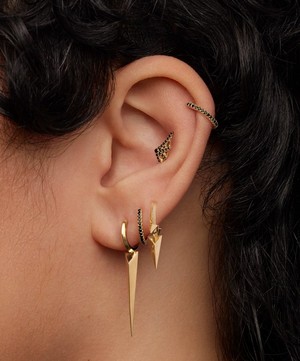 Maria Tash - 14ct 9.5mm Faceted Triple Long Spike Hoop Earring image number 1