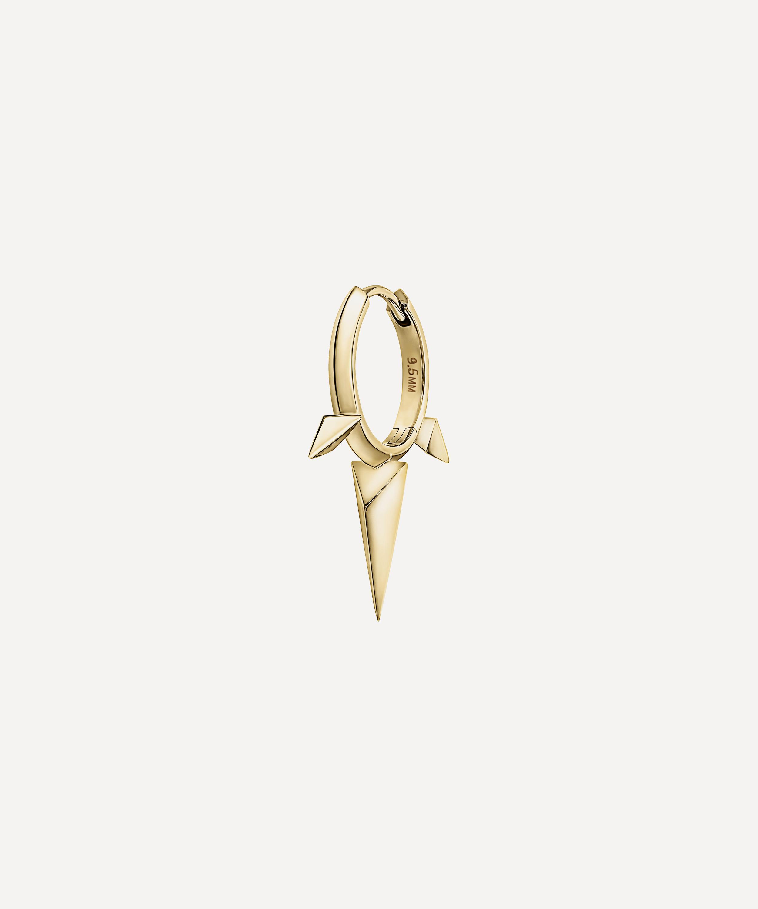 Maria Tash - 14ct 9.5mm Faceted Triple Long Spike Hoop Earring image number 0