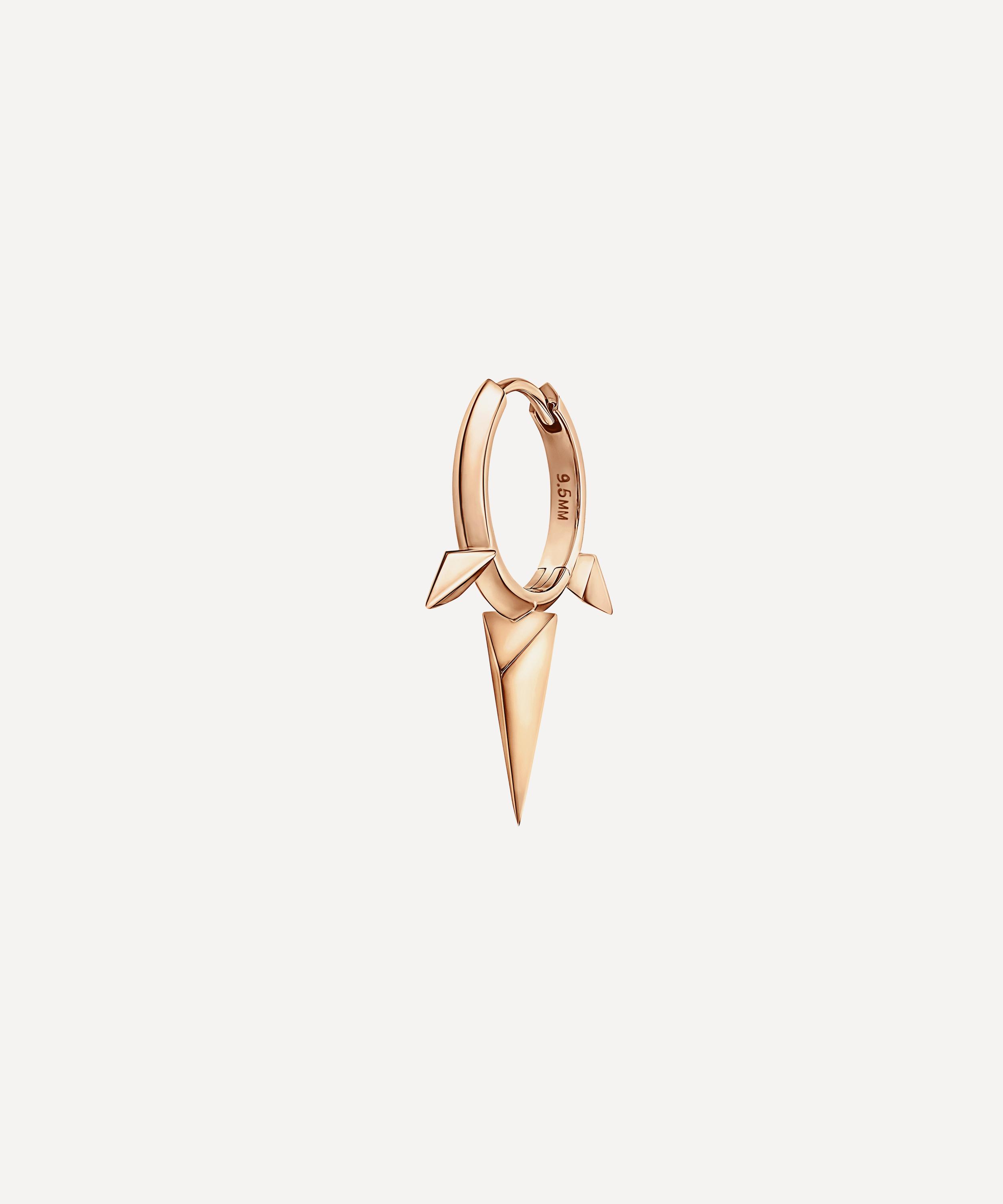 Maria Tash - 14ct 9.5mm Faceted Triple Long Spike Hoop Earring image number 0