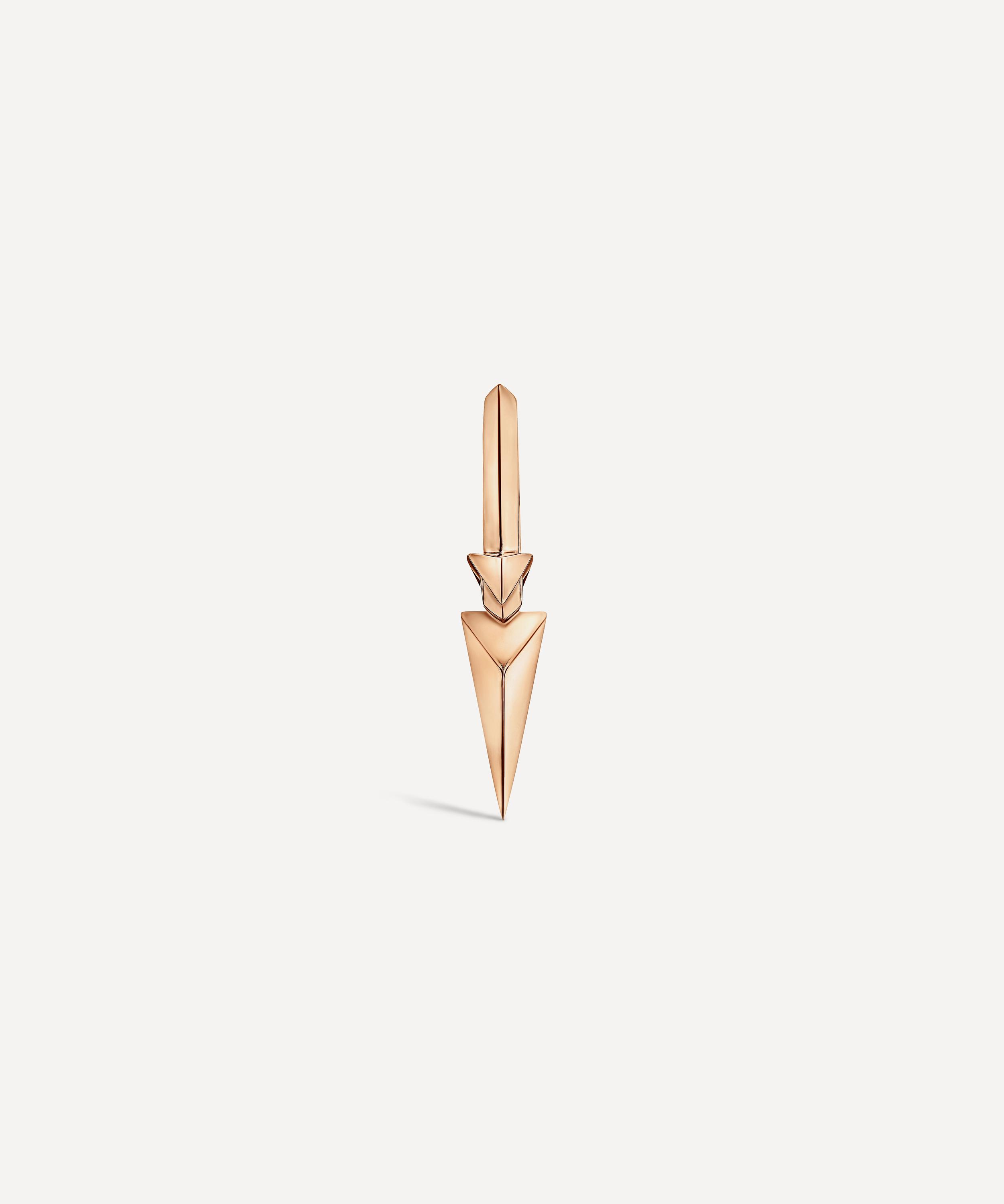 Maria Tash - 14ct 9.5mm Faceted Triple Long Spike Hoop Earring image number 3