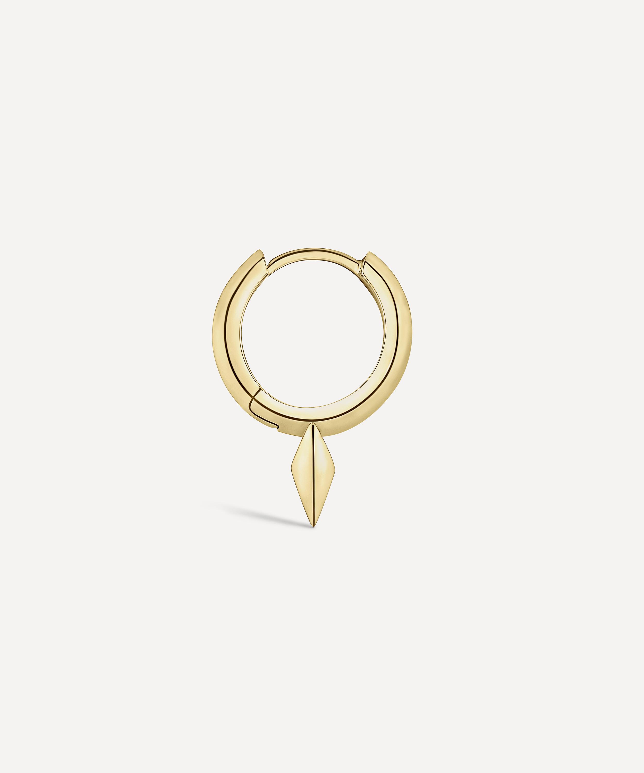 Maria Tash - 14ct 8mm Faceted Single Short Spike Hoop Earring image number 2