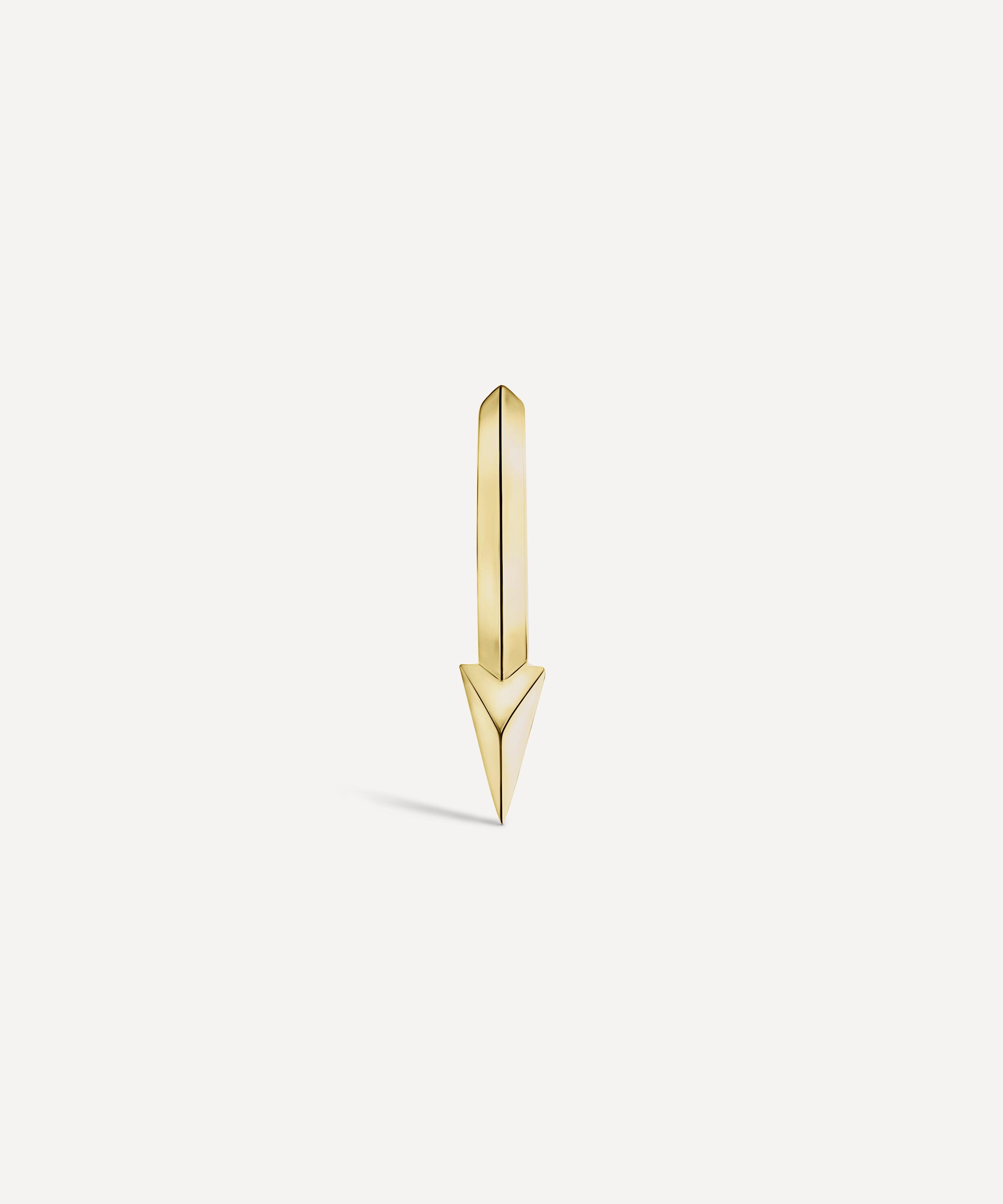Maria Tash - 14ct 8mm Faceted Single Short Spike Hoop Earring image number 3