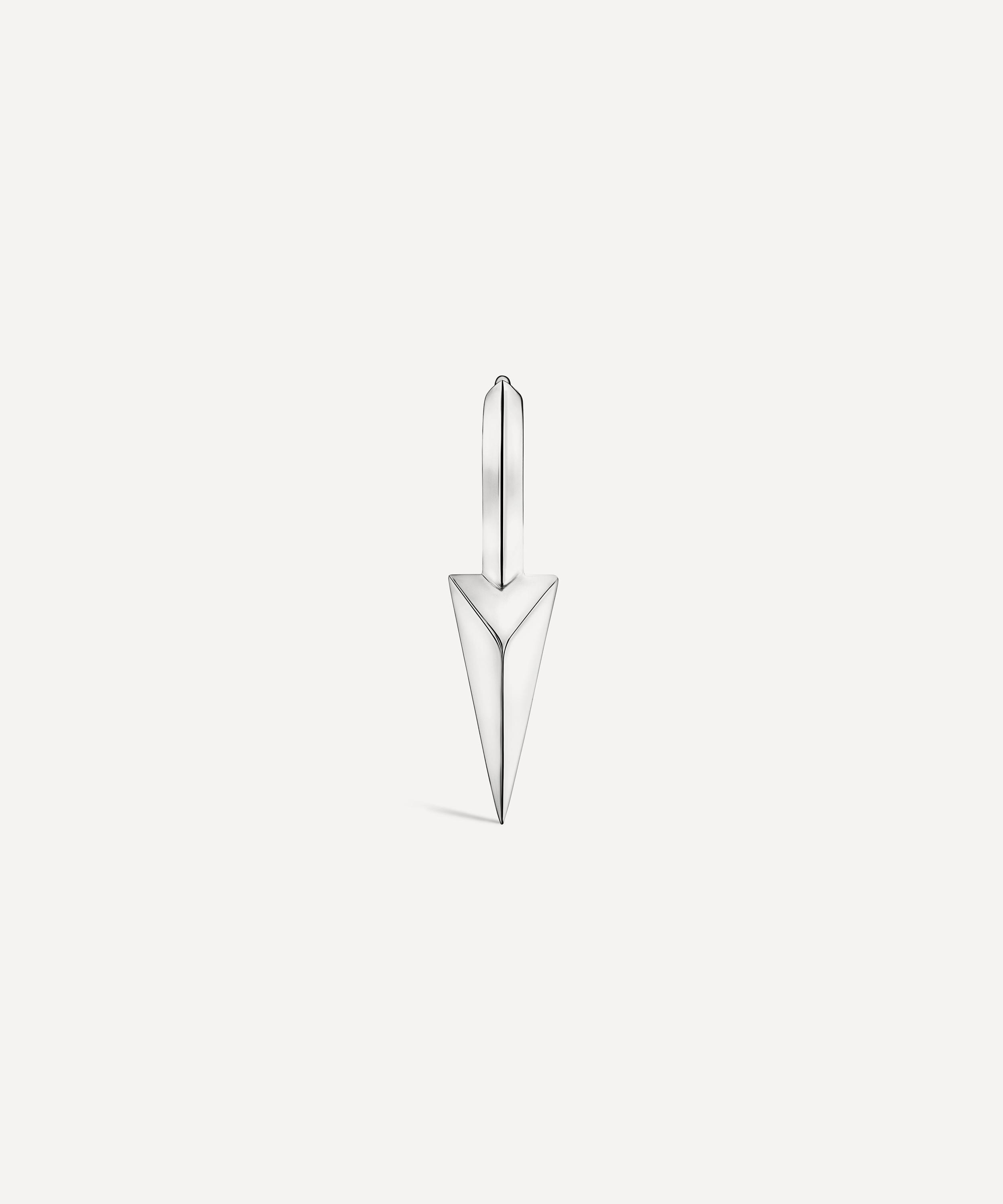 Maria Tash - 14ct 6.5mm Faceted Single Long Spike Hoop Earring image number 3