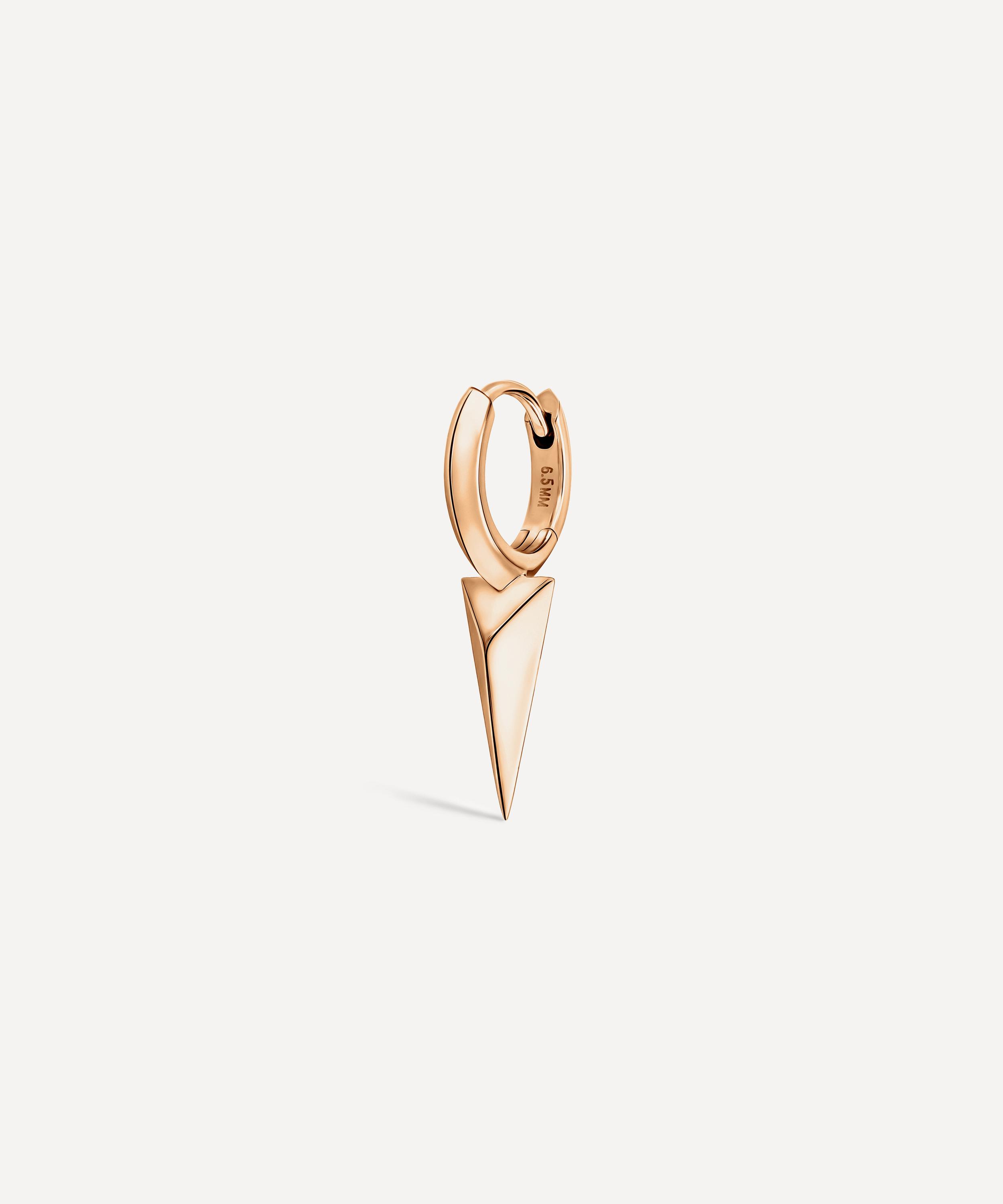 Maria Tash - 14ct 6.5mm Faceted Single Long Spike Hoop Earring image number 0