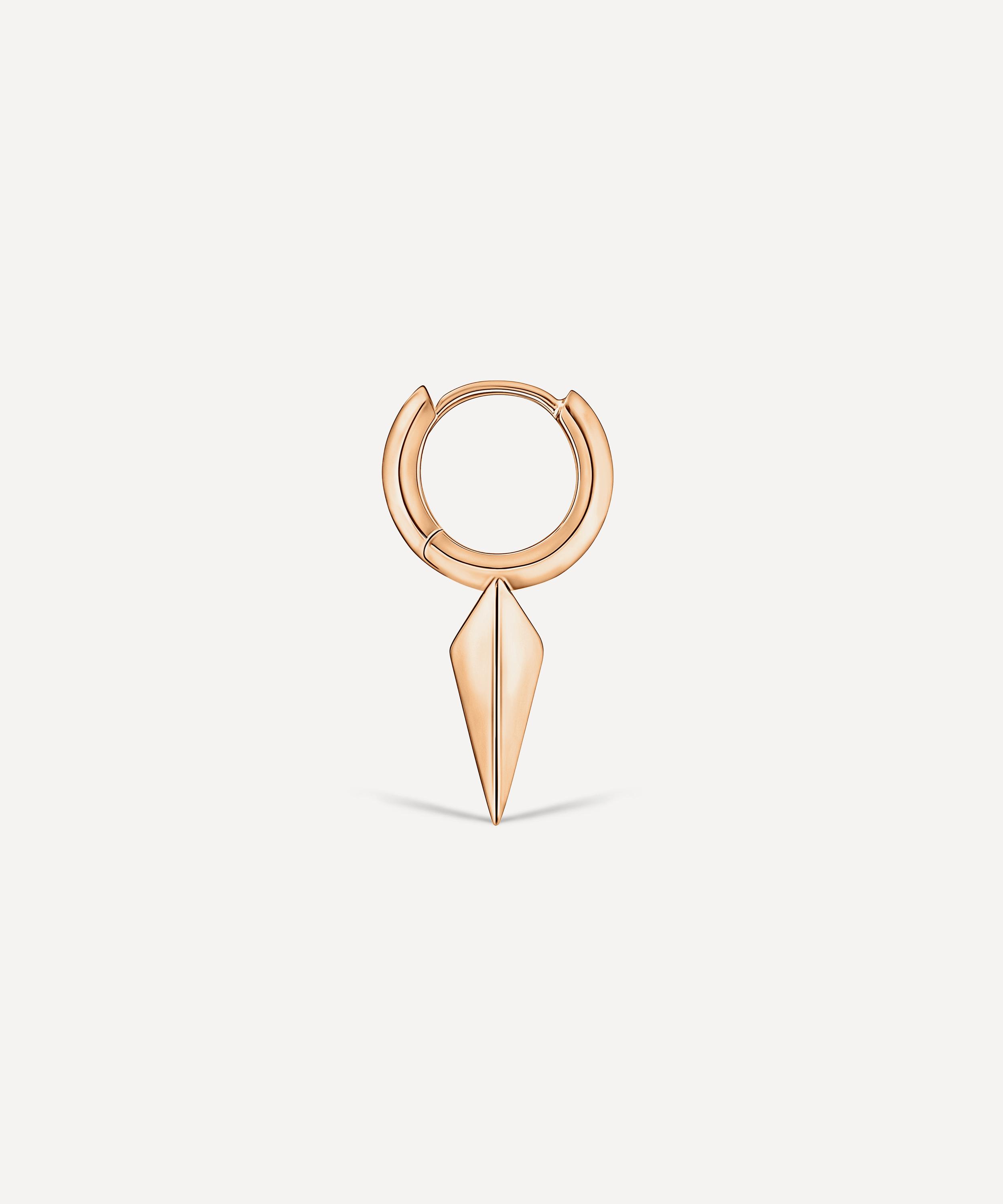 Maria Tash - 14ct 6.5mm Faceted Single Long Spike Hoop Earring image number 2