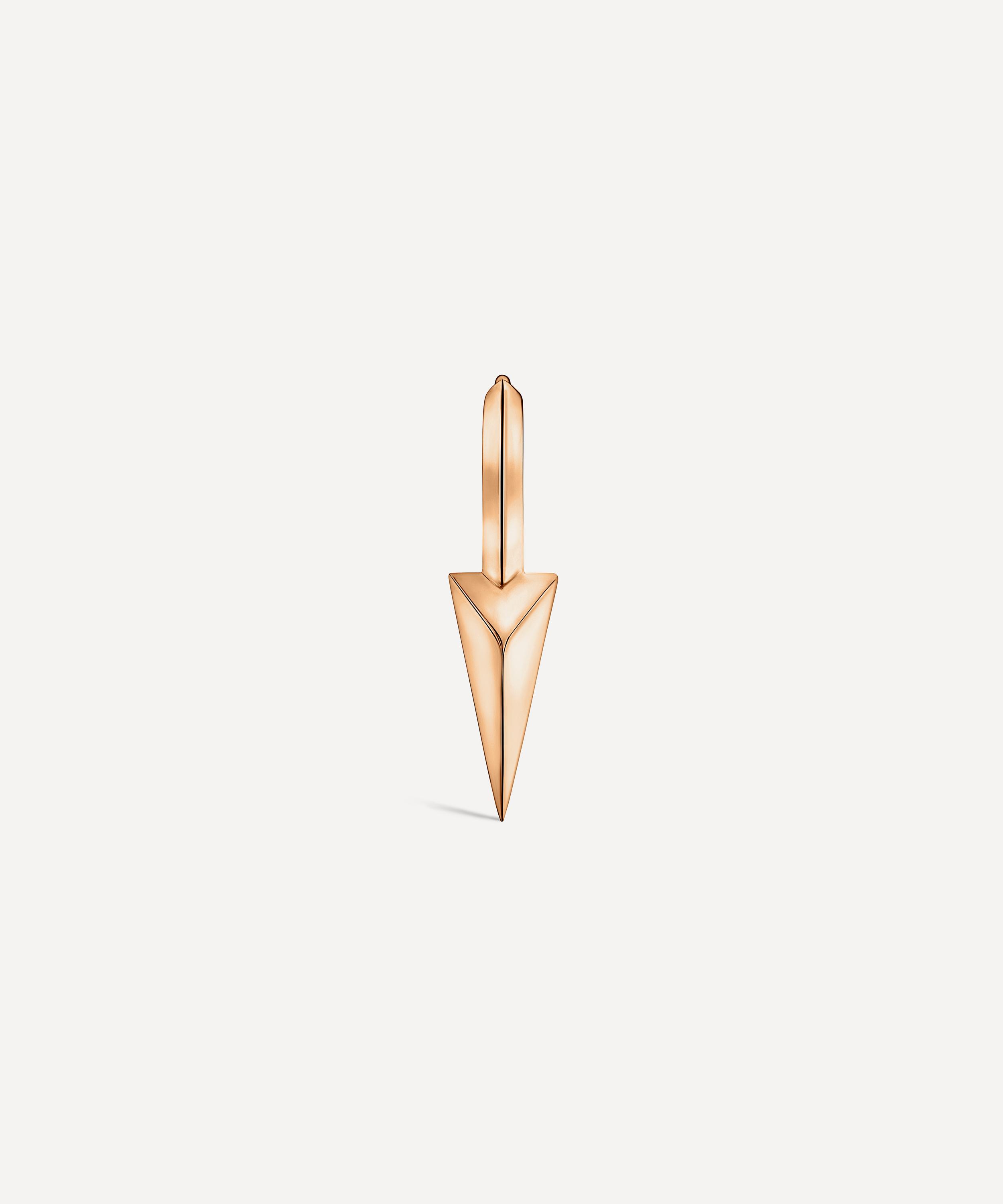 Maria Tash - 14ct 6.5mm Faceted Single Long Spike Hoop Earring image number 3