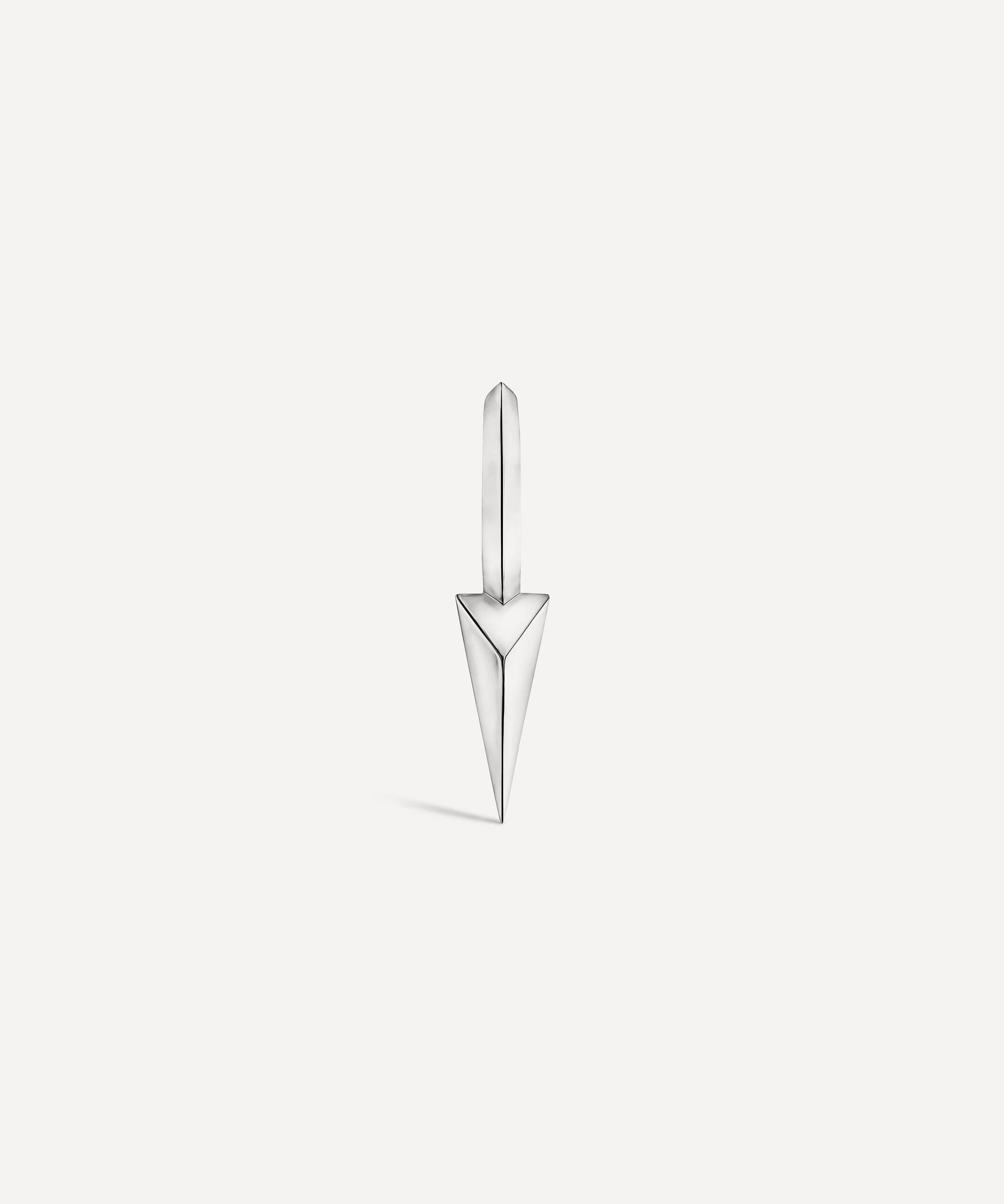 Maria Tash - 14ct 8mm Faceted Single Long Spike Hoop Earring image number 2