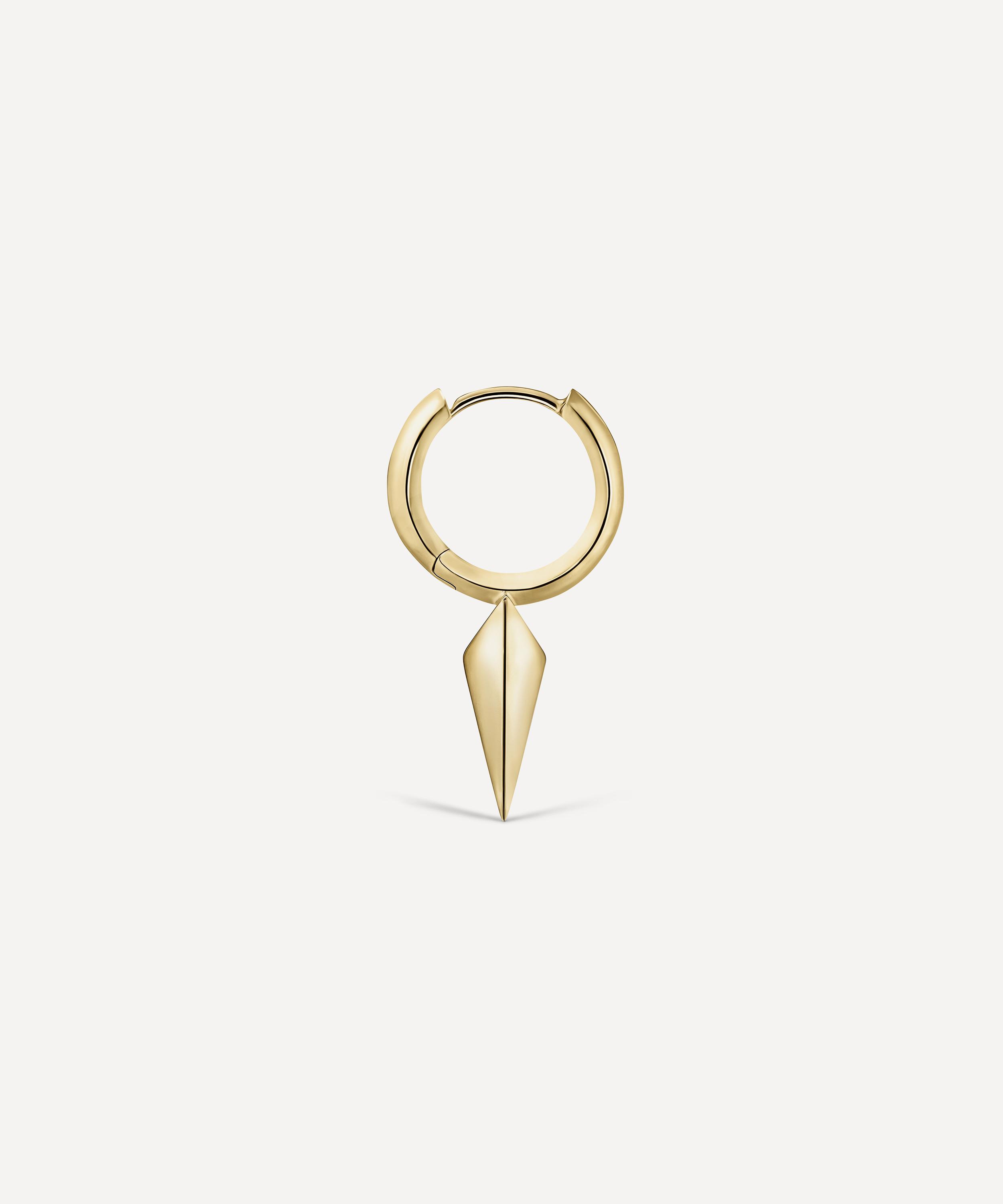 Maria Tash - 14ct 8mm Faceted Single Long Spike Hoop Earring image number 2